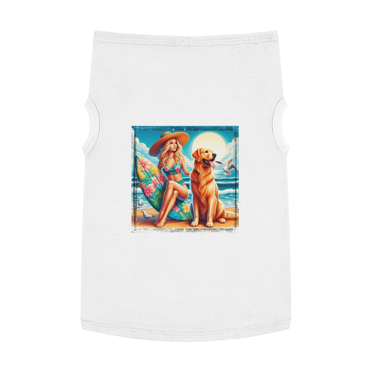 Golden Retriever pet tank top Pets Printify XL White 