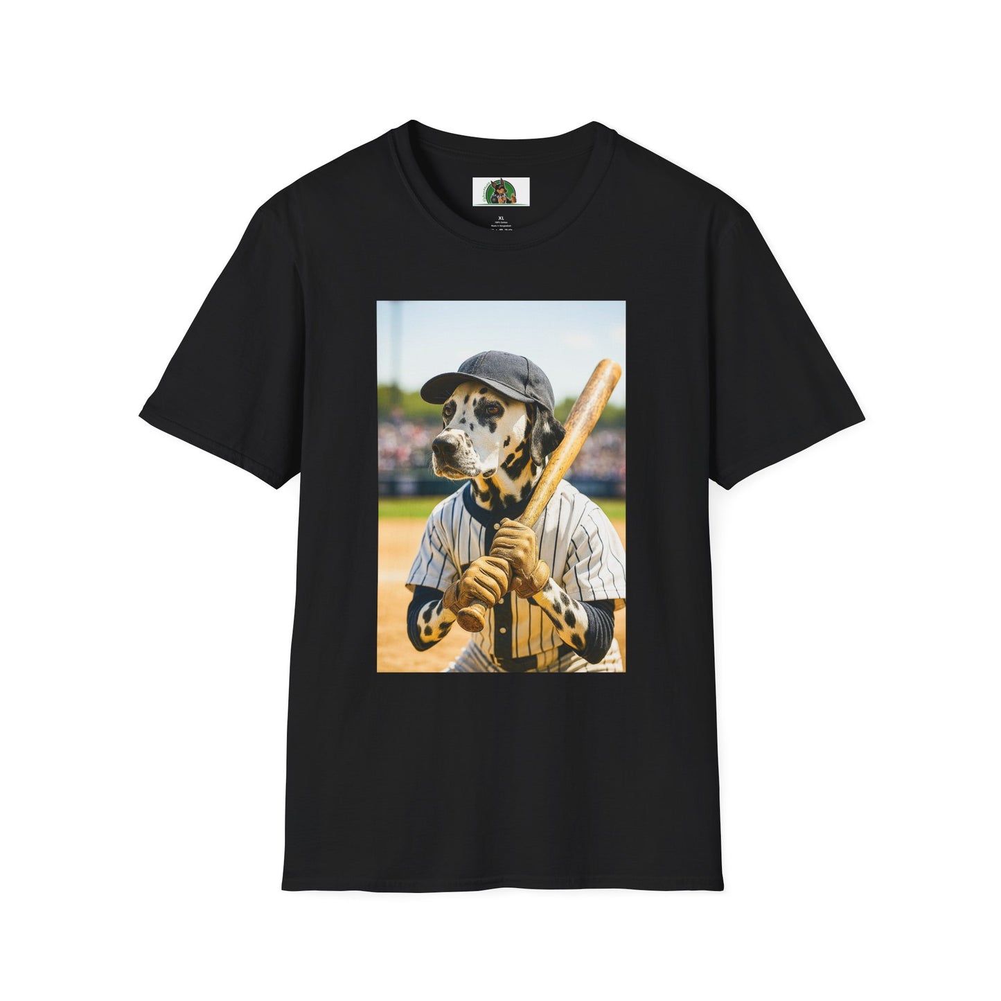 Baseball Dalmatian Sports Unisex T-Shirt T-Shirt Printify Black XS