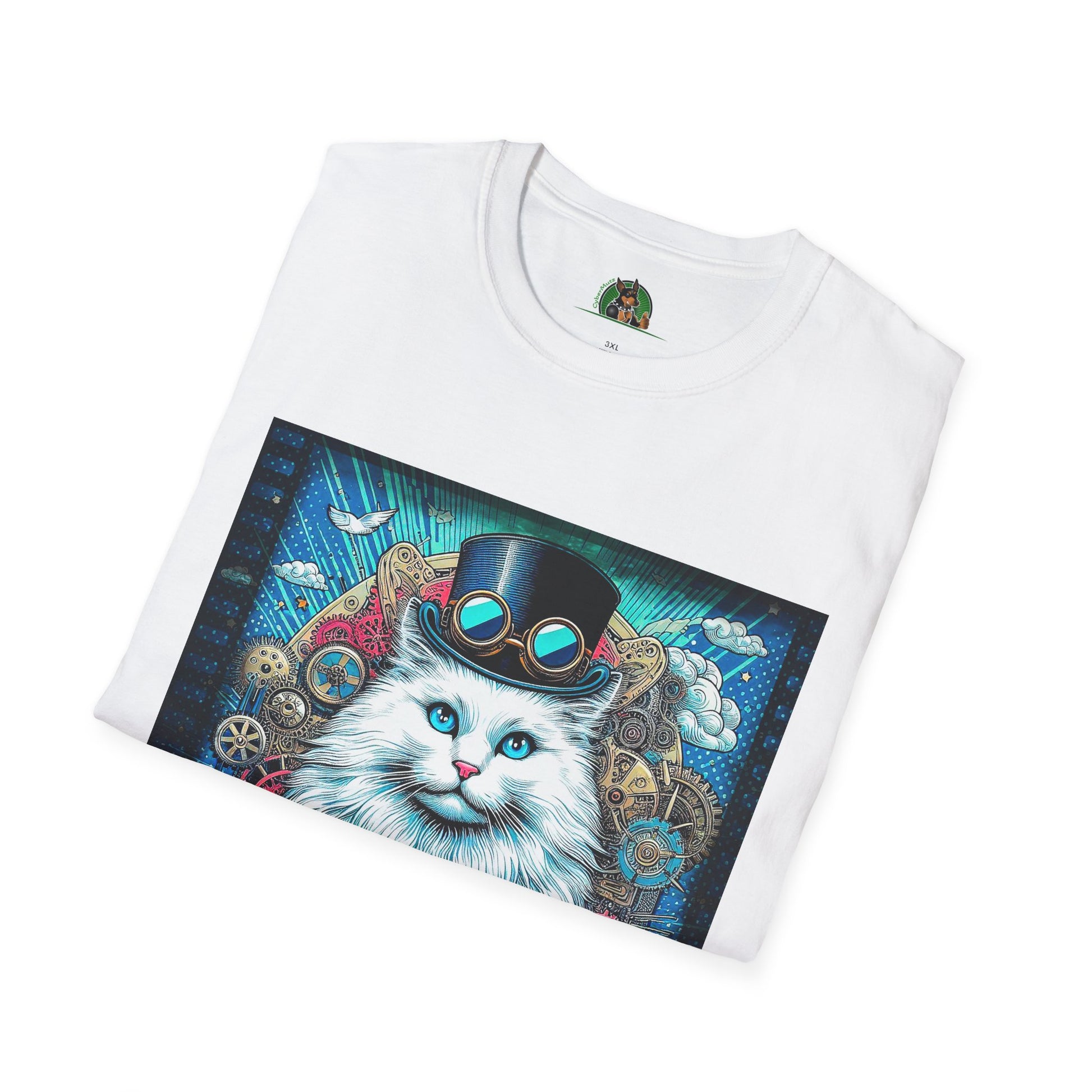 Siberian cat steam punk shirt T-Shirt Printify