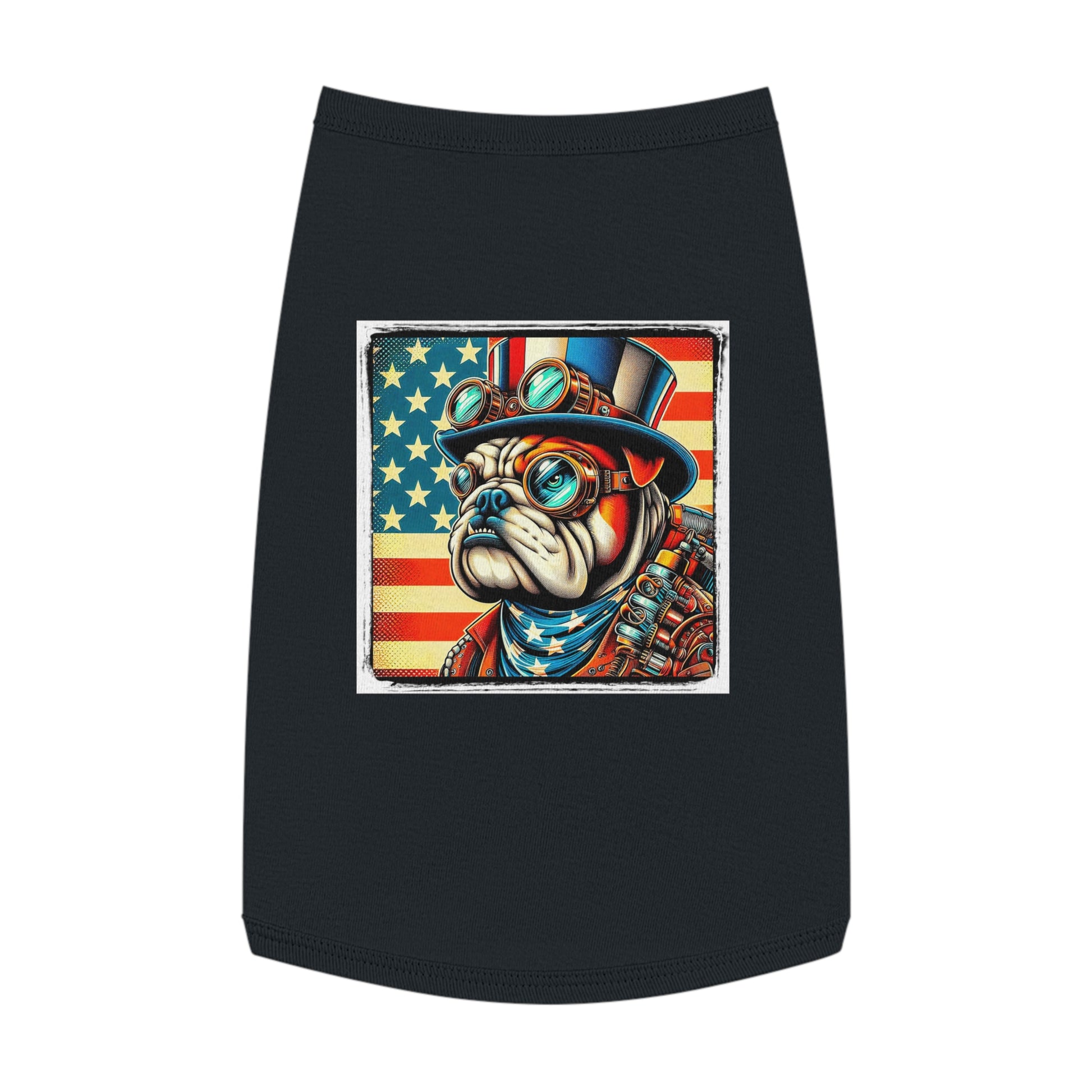 Pet Tank Top Bulldog American steampunk Pets Printify