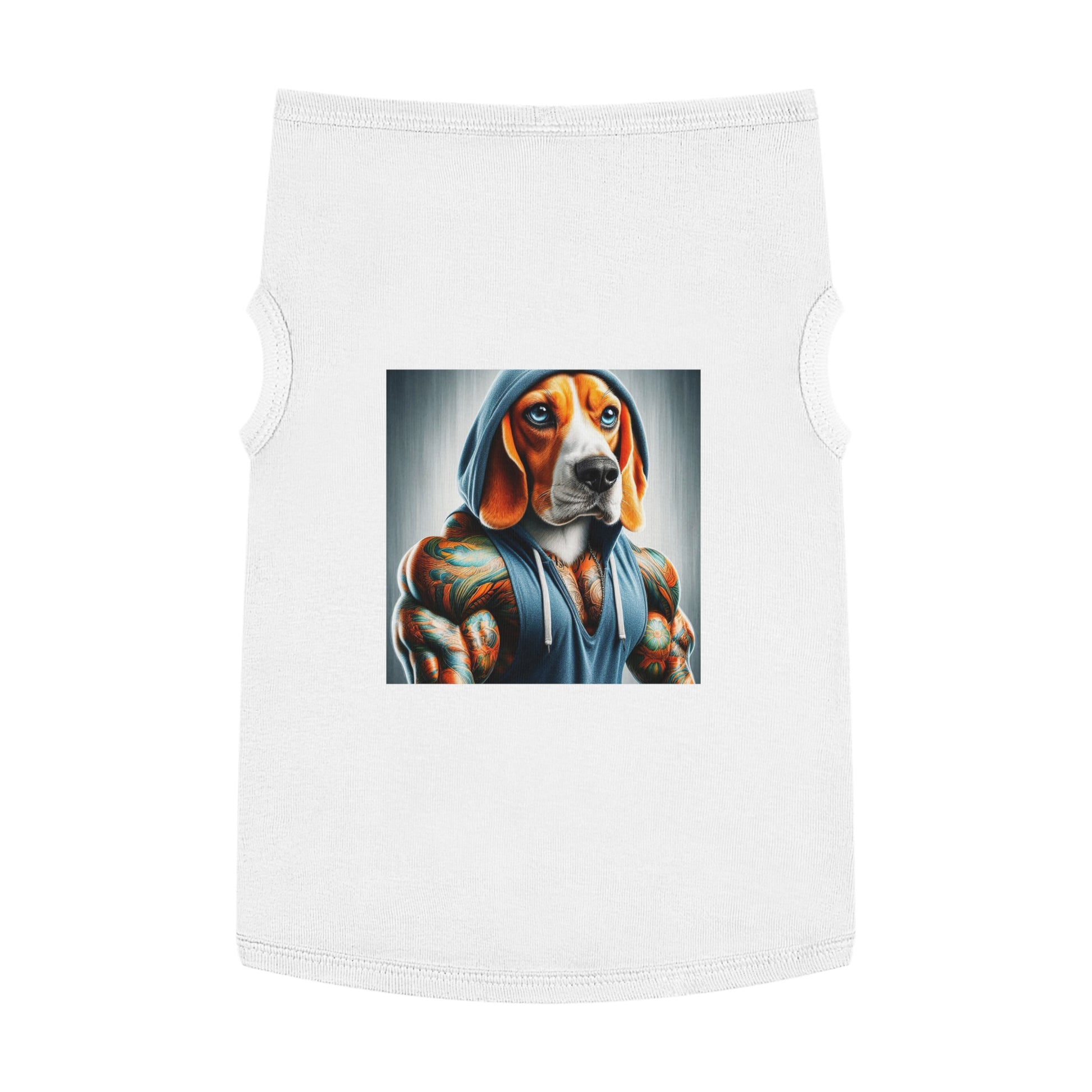 Pet Tank Top Beagle Muscle Dog In Hoodie Pets Printify   