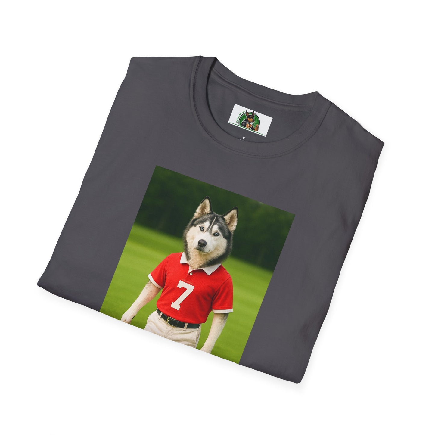 Husky Playing Golf T-Shirt — Sports Dog Tee T-Shirt Printify