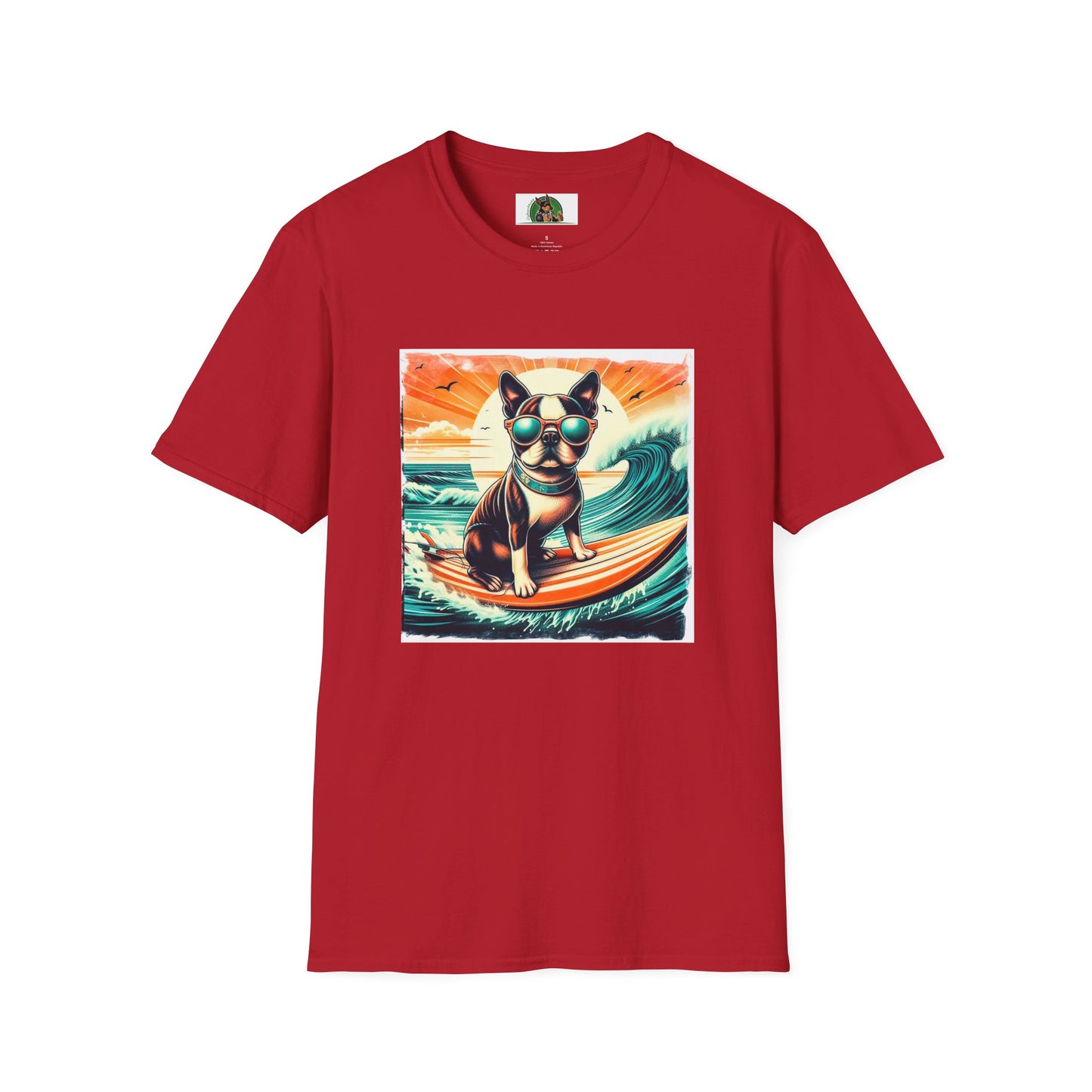 Boston Terrier Sunset Surfer Dog Shirt