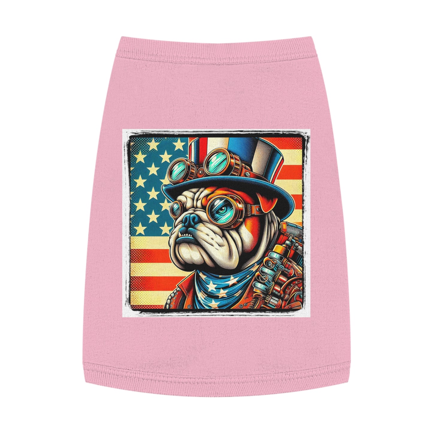 Pet Tank Top Bulldog American steampunk Pets Printify M Pink