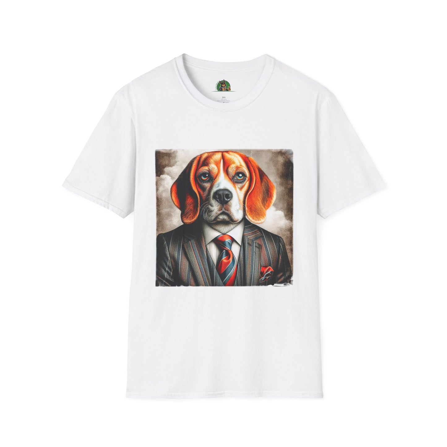 Beagle Wearing Power Suit T-Shirt Printify XS White 