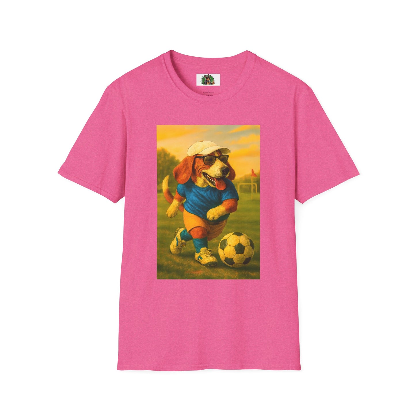 Sports Beagle Soccer T-Shirt T-Shirt Printify Heather Heliconia S