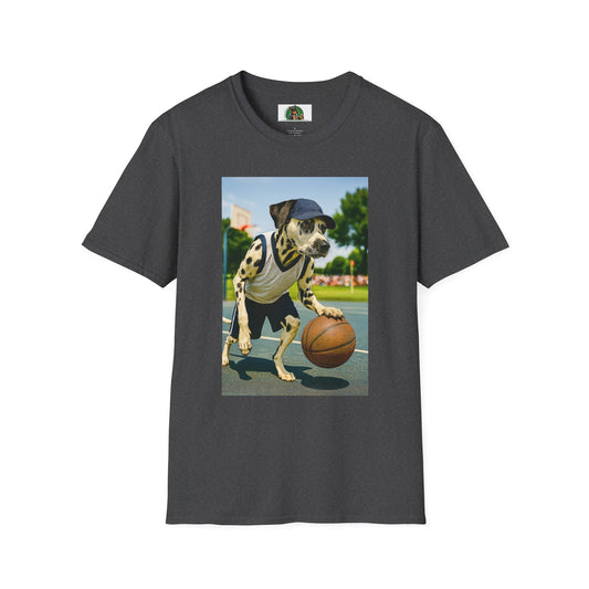 Basketball Dalmatian Unisex T-Shirt T-Shirt Printify Dark Heather XS
