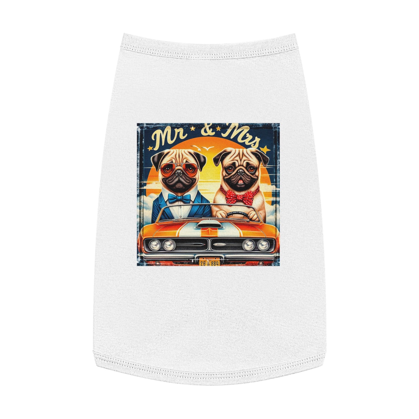 Wacky Pet Tank Top Pug Pets Printify L White 