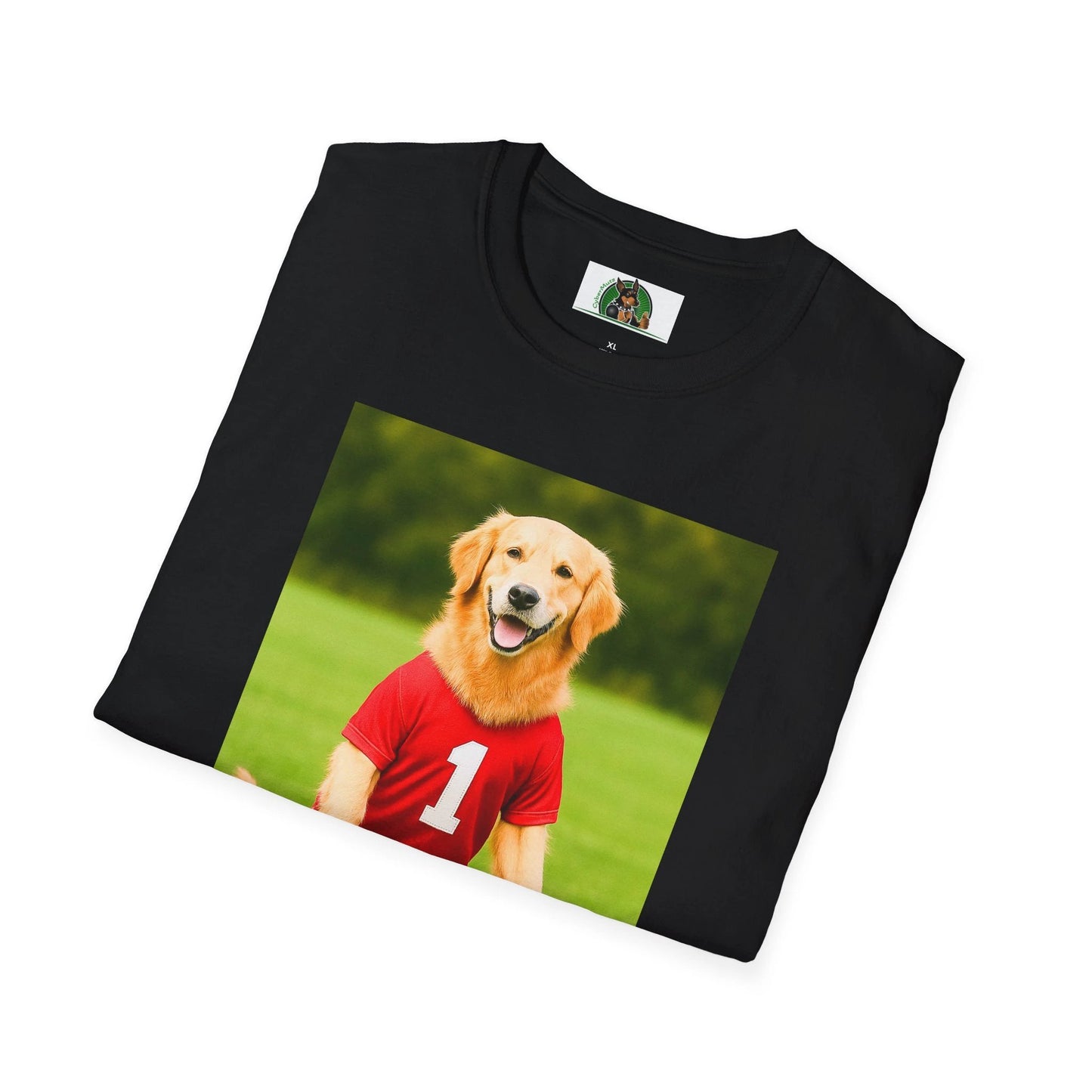 Golden Retriever Playing Soccer T-Shirt — Dog Soccer Tee Sports by Printify