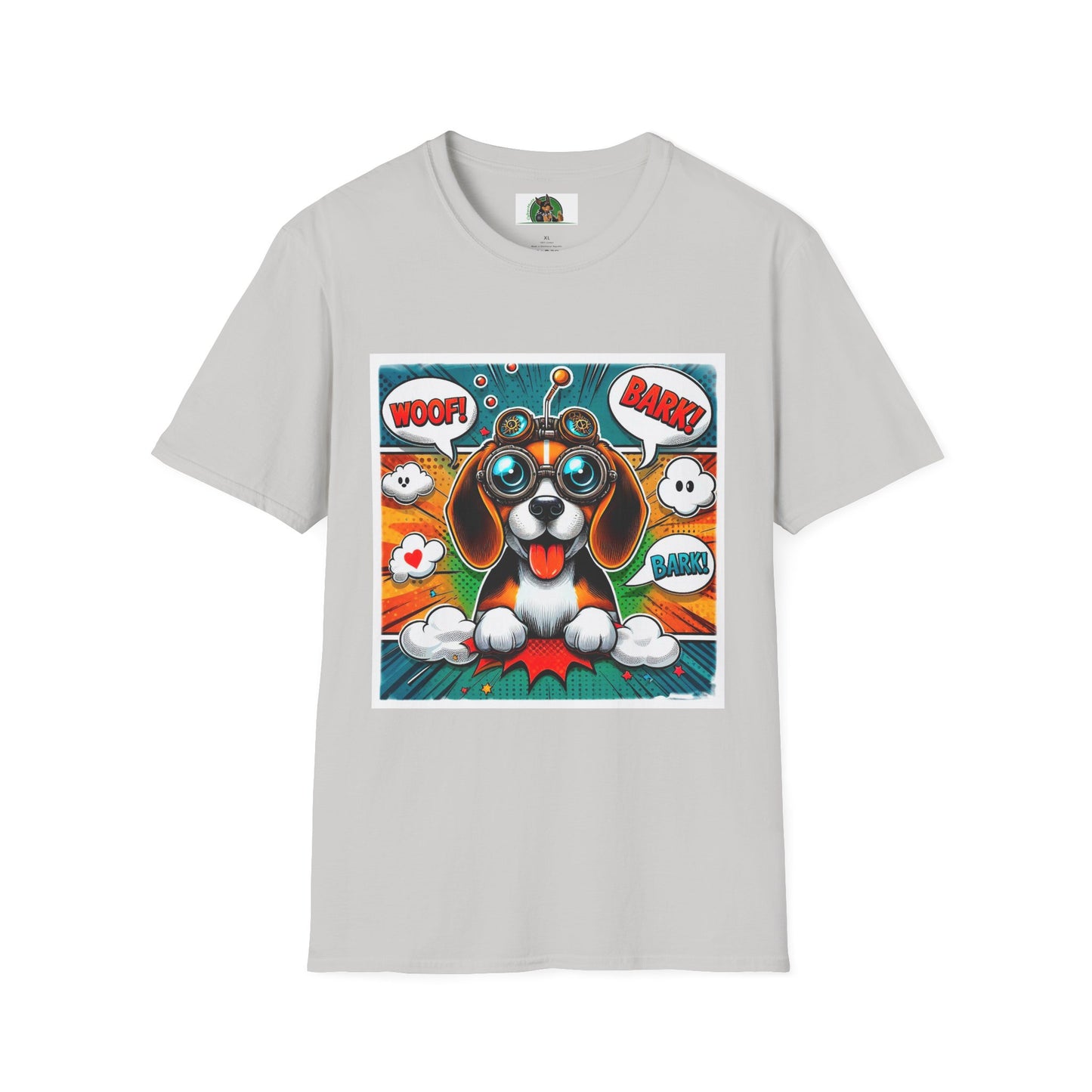 Wacky Beagle Cartoon Pop Art Dog T-Shirt Printify S Ice Grey 