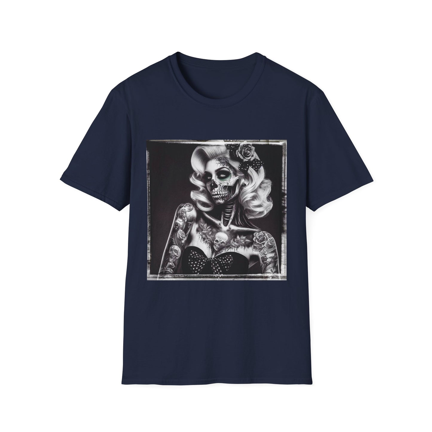 Marketing Zombie Pinup Mis·cel·la·ne·ous T-Shirt Printify S Navy 