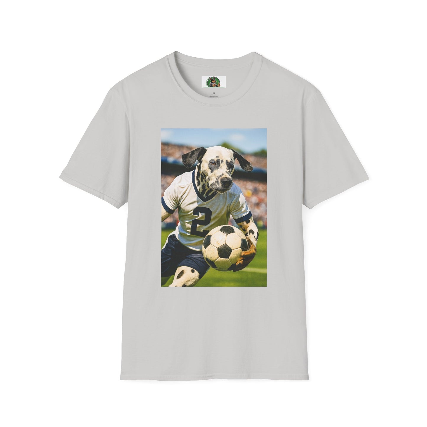 Sports Soccer Dalmatian Unisex T-Shirt T-Shirt Printify Ice Grey S