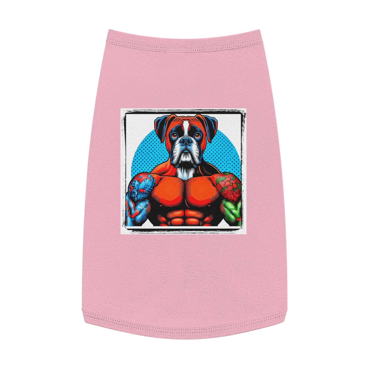 Pet Tank Top Boxer Muscle Dog Pop Art Pets Printify L Pink 