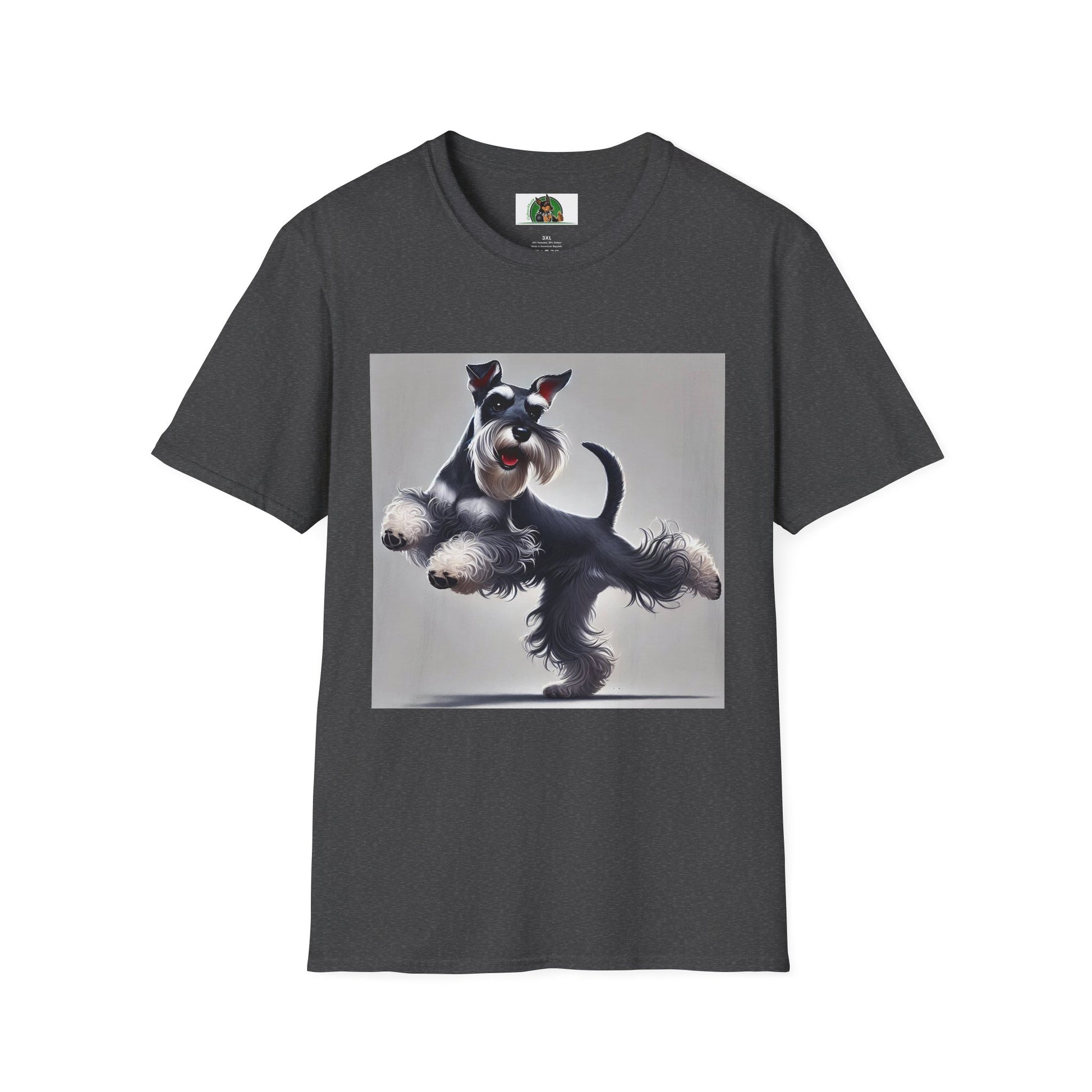 Dancing Miniature Schnauzer T-Shirt T-Shirt Printify XS Dark Heather