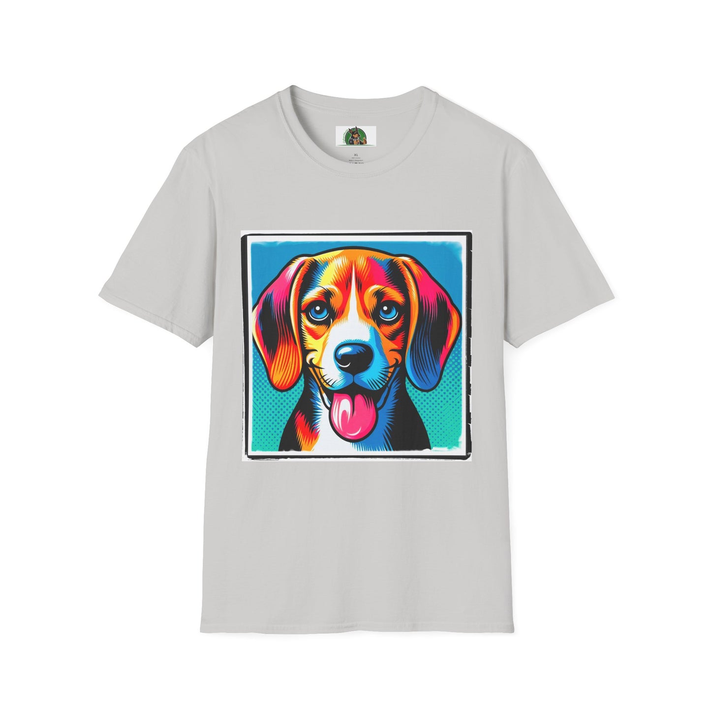 Beagle Pop Art Pic T-Shirt Printify Ice Grey S