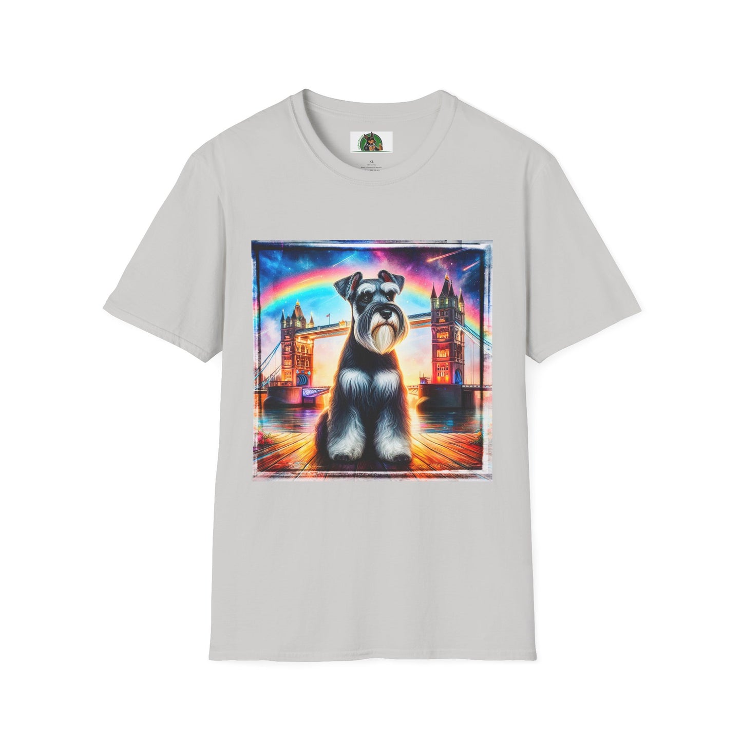 Schnauzer T-Shirt with Miniature Schnauzer Design T-Shirt Printify S Ice Grey 