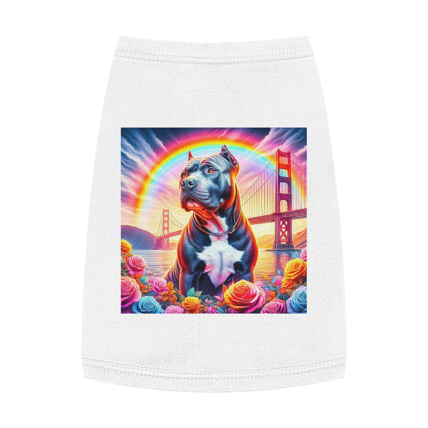 Pet Tank Top Pit Bull Pets Printify M White