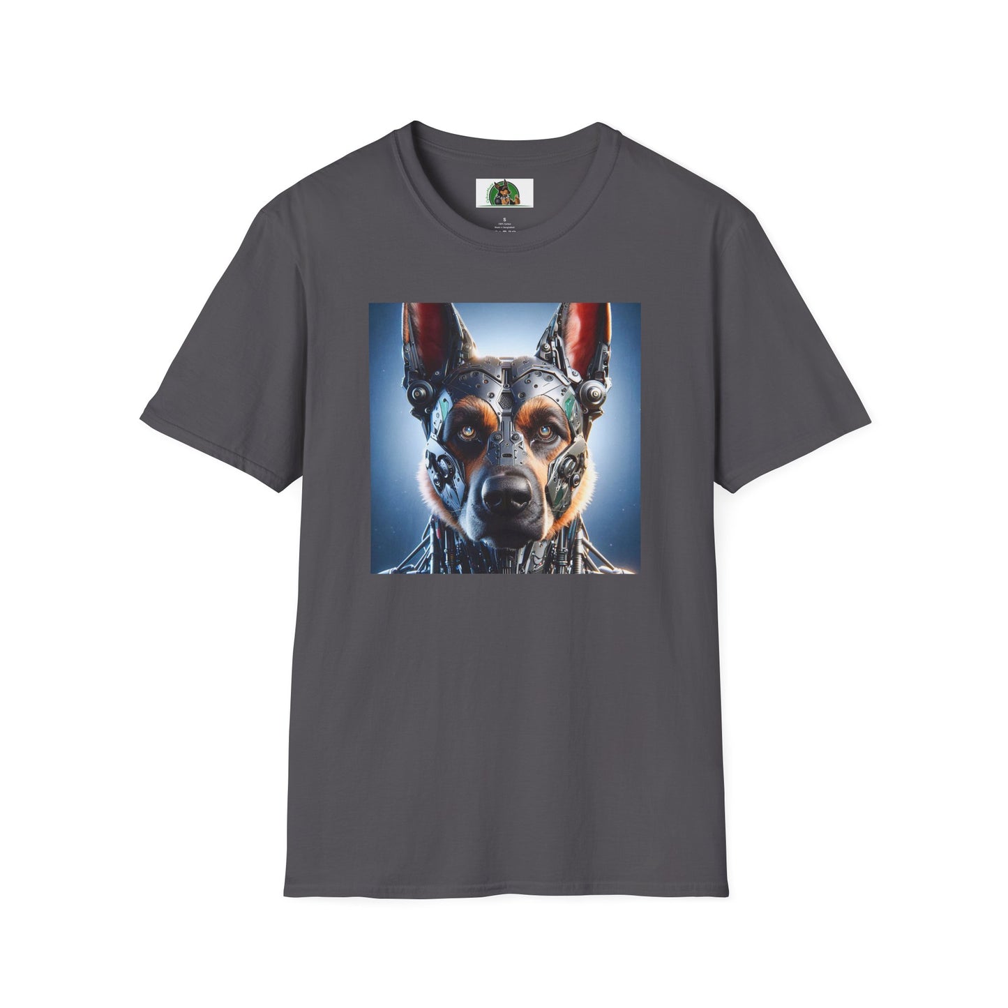 German Shepherd Metal Man T-Shirt T-Shirt Printify Charcoal S
