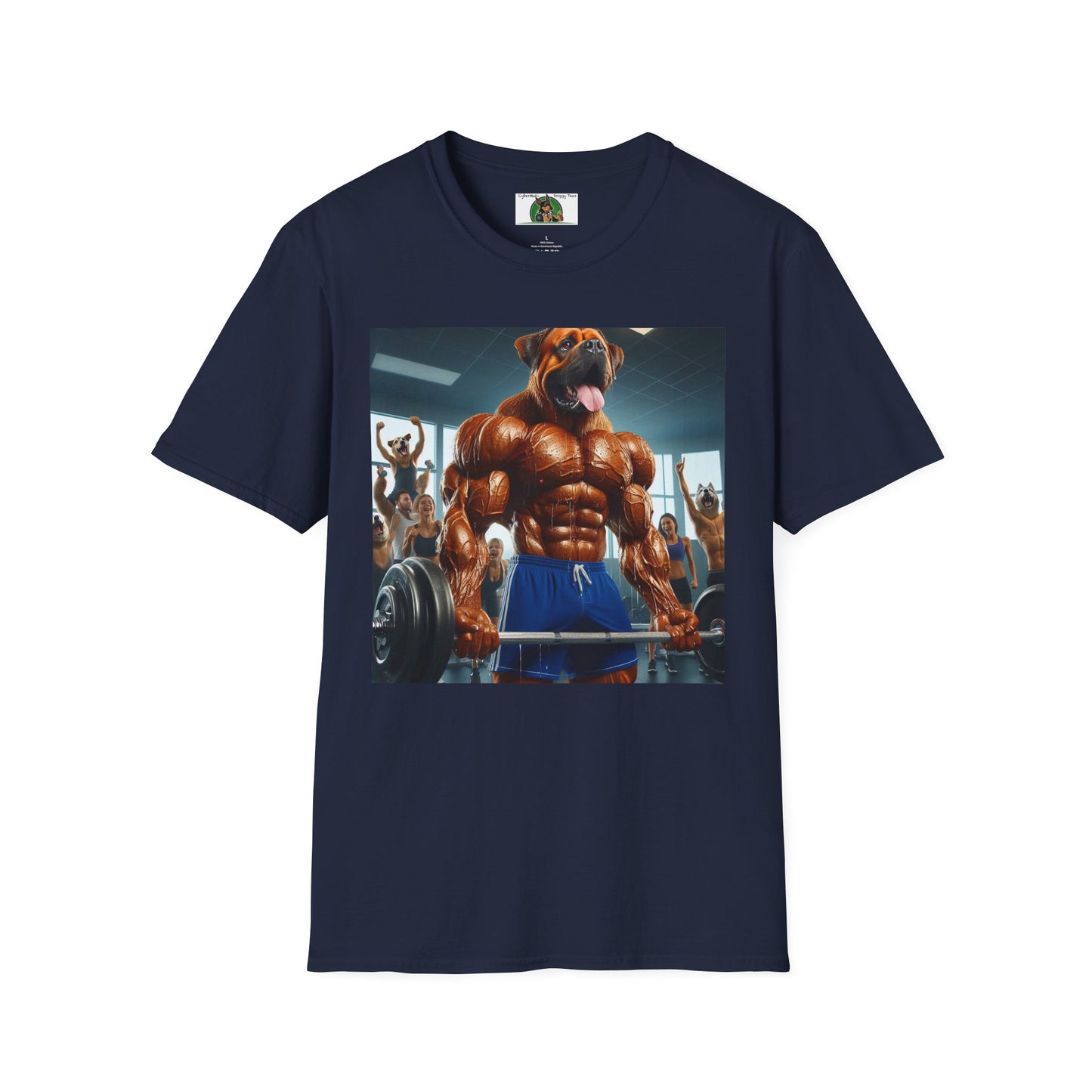 Wacky Muscle Dog T-Shirt Printify Navy S 