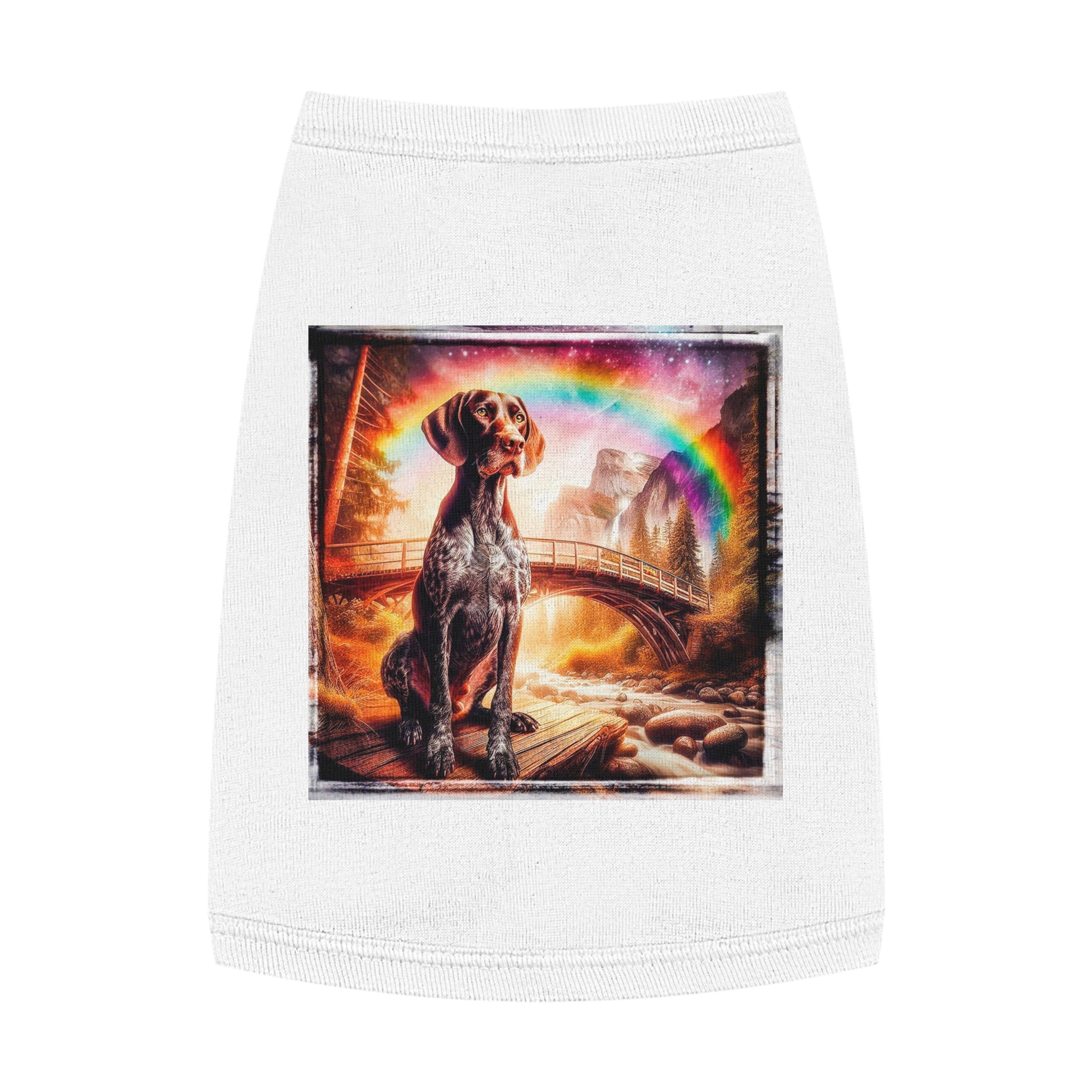 Pet Tank Top German Shorthaired Pointer pretty lake t shirt Pets Printify