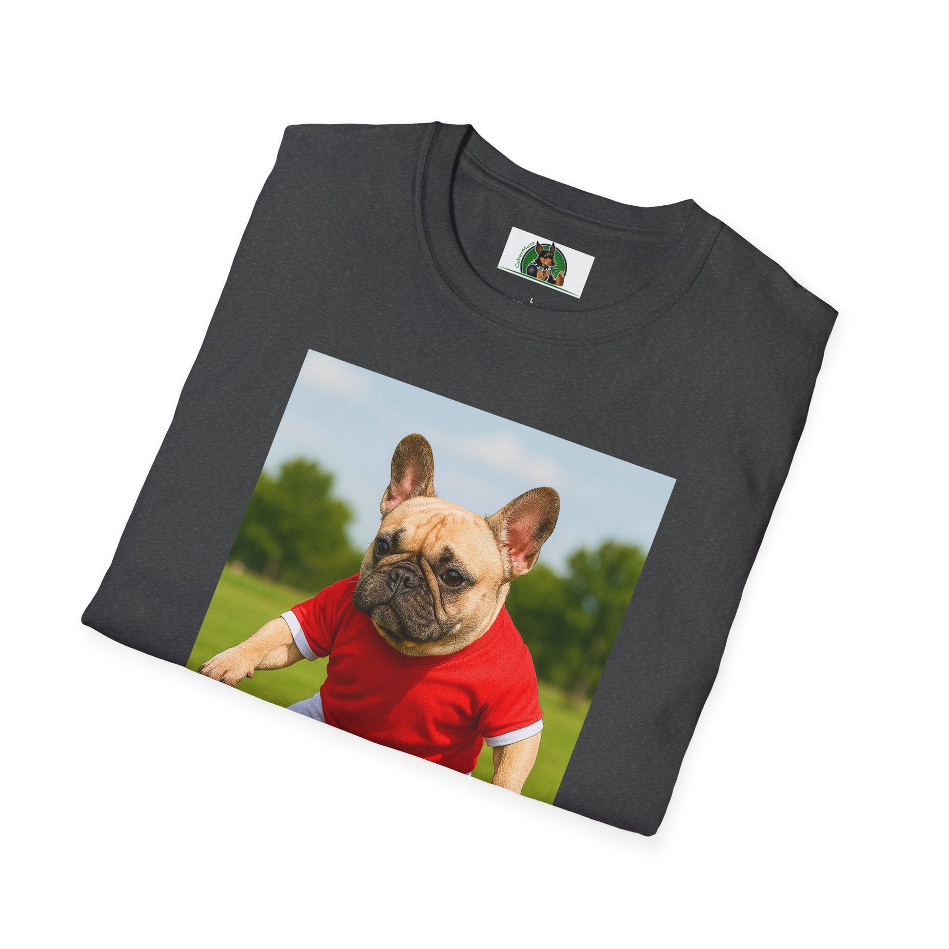 Sports Soccer French Bulldog T-Shirt T-Shirt Printify