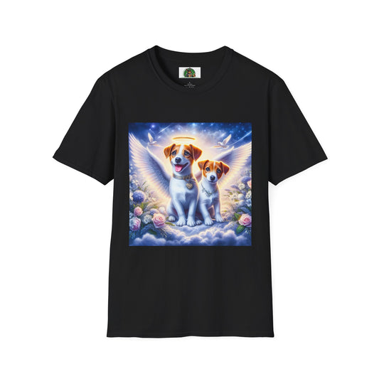 Jack Russell Puppy Angels T-Shirt Printify S Black 