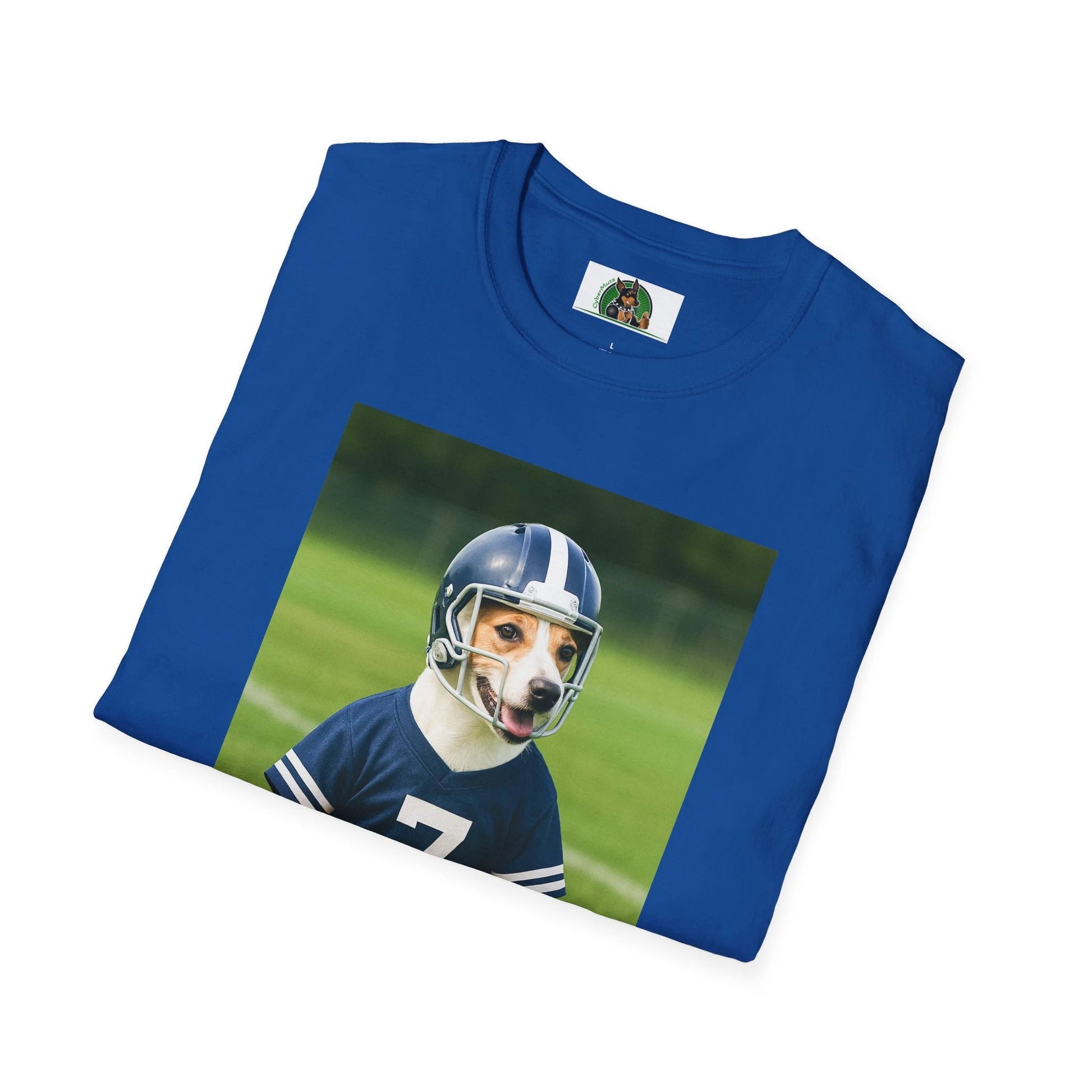 Jack Russell Football T-Shirt — Sports Dog Tee T-Shirt Printify