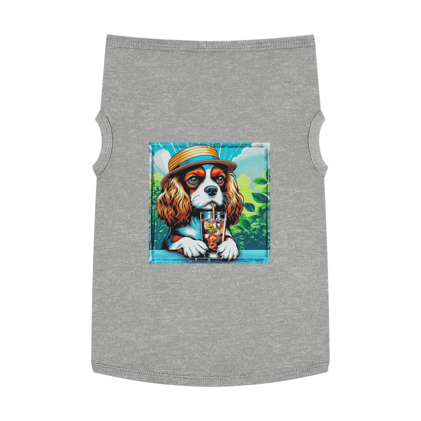 Pet Tank Top Cavalier King Charles Spaniel Tea Sipping T Shirt Pets Printify XL Heather