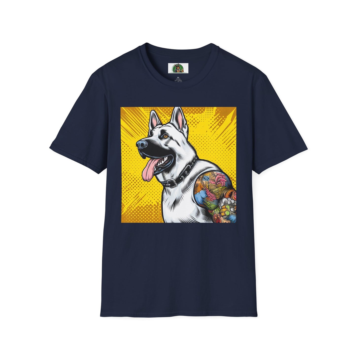 German Shepherd tattoo shirt T-Shirt Printify Navy S