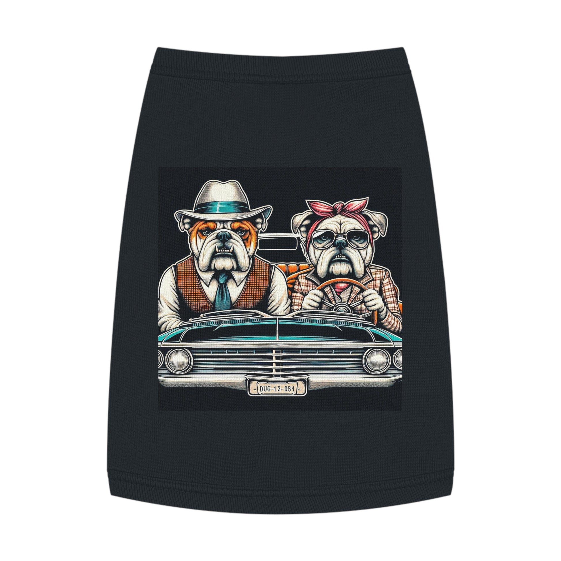Wacky Pet Tank Top Bulldog old couple t shirt Pets Printify M Black
