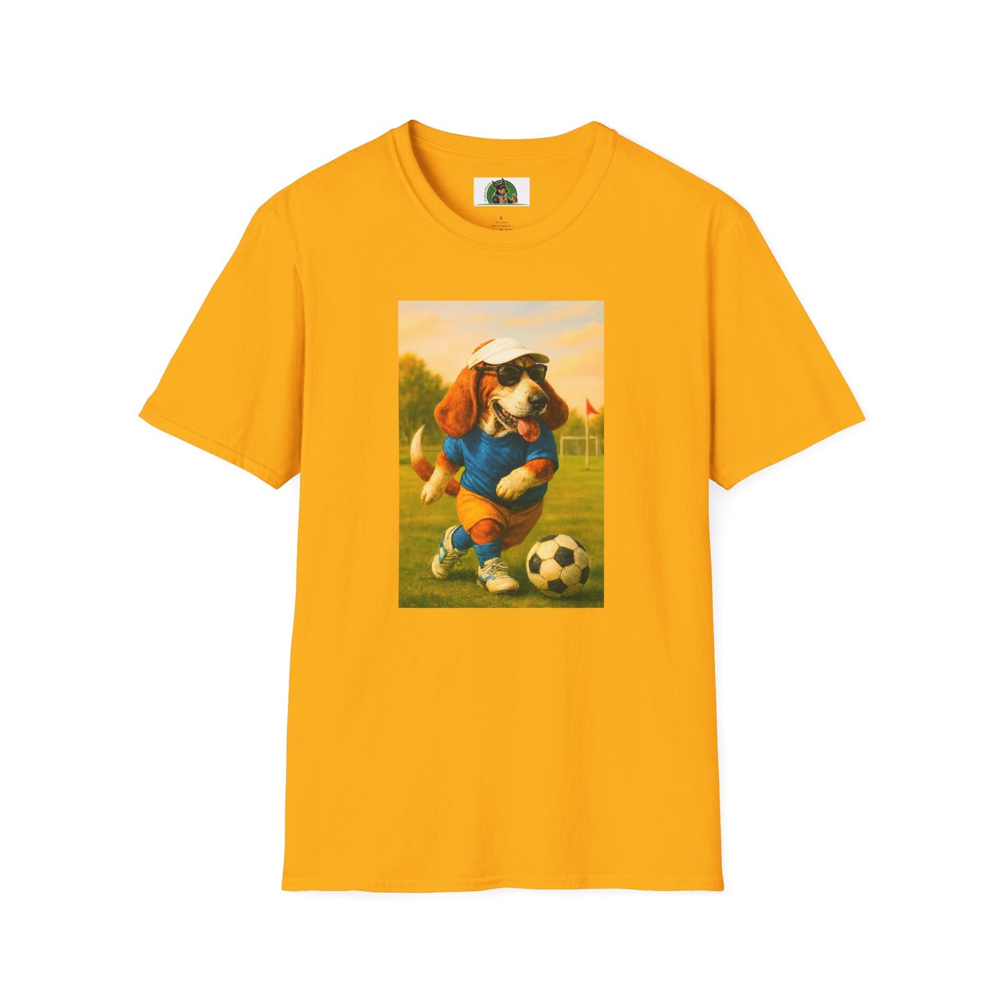 Sports Soccer Bassett Hound T-Shirt T-Shirt Printify Gold S
