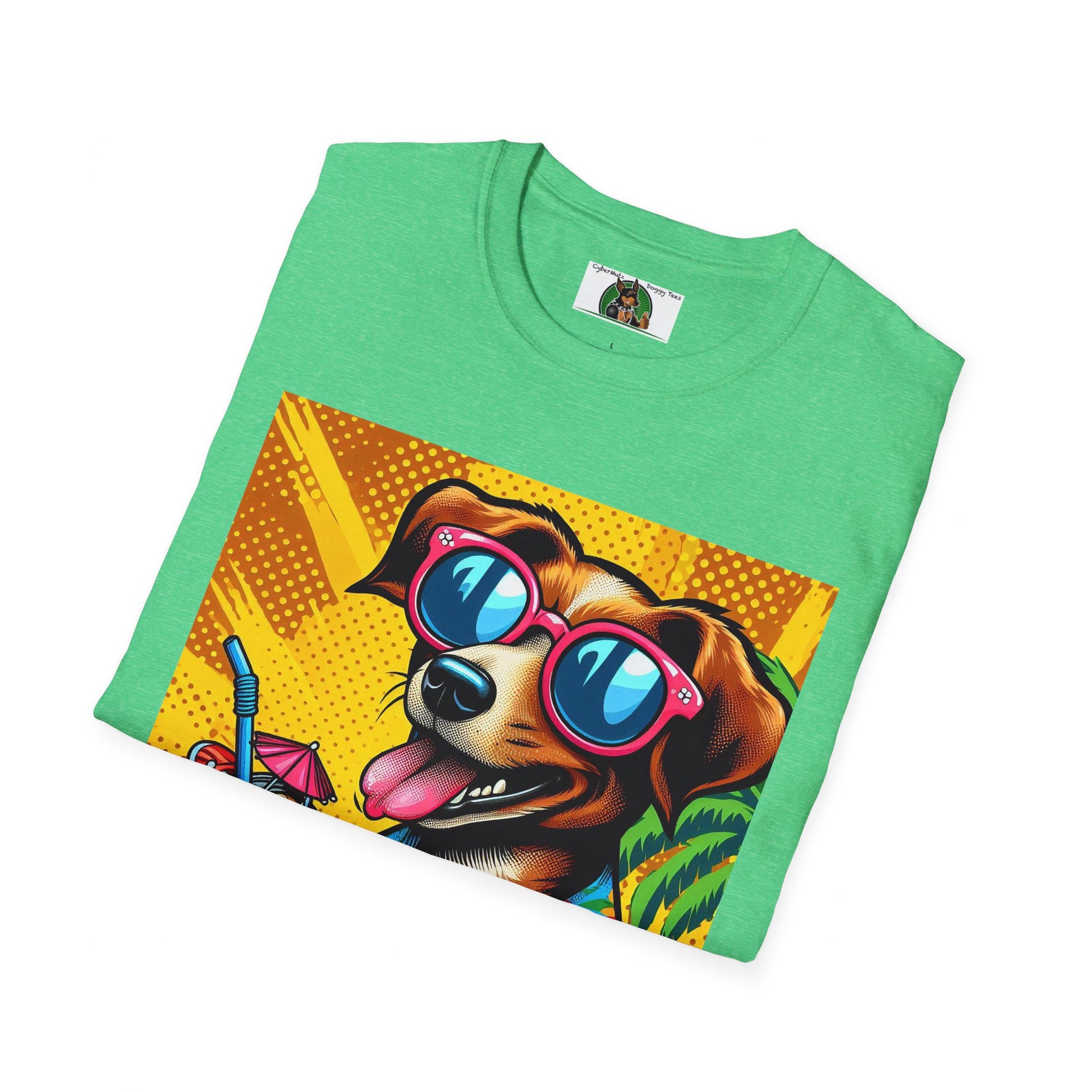 Wacky Surfer Dog T-Shirt Printify   