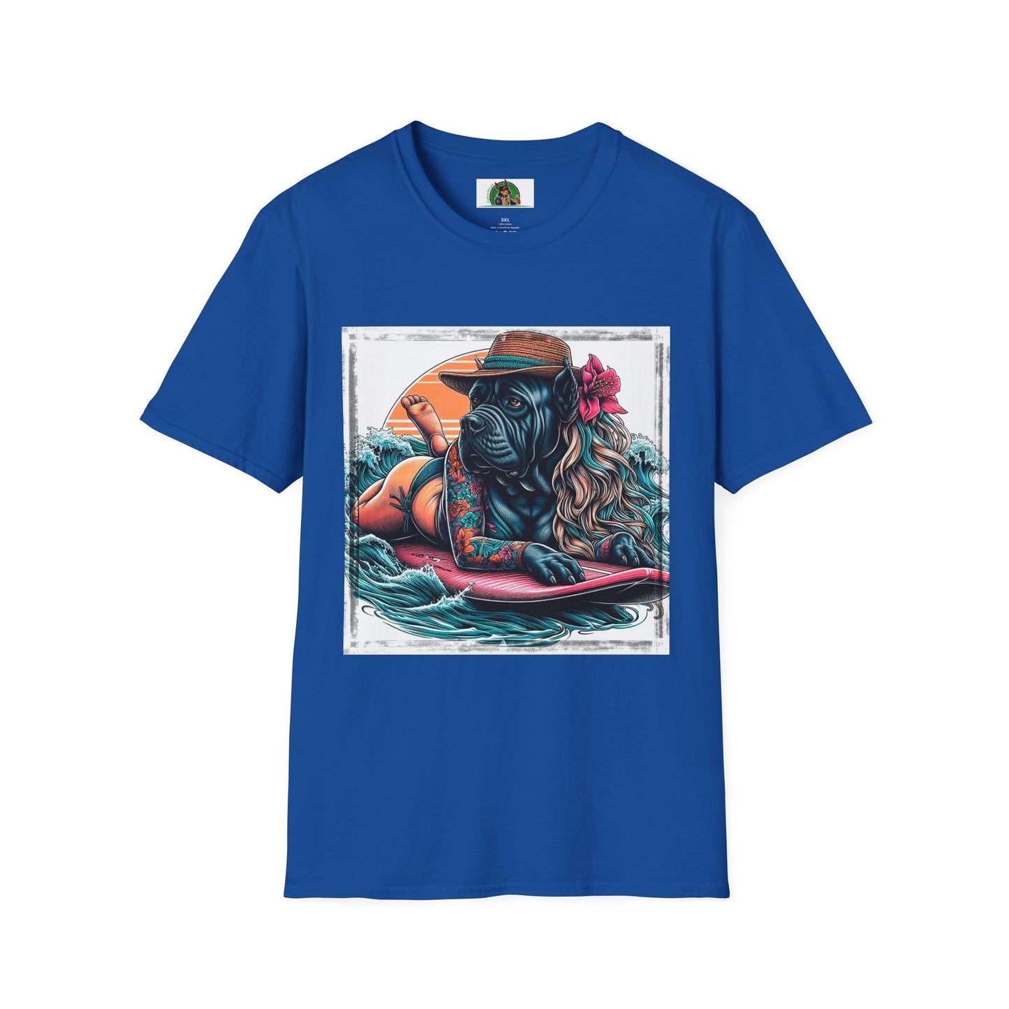 Cane Corso Female Surfer TShirt T-Shirt Printify XS Royal