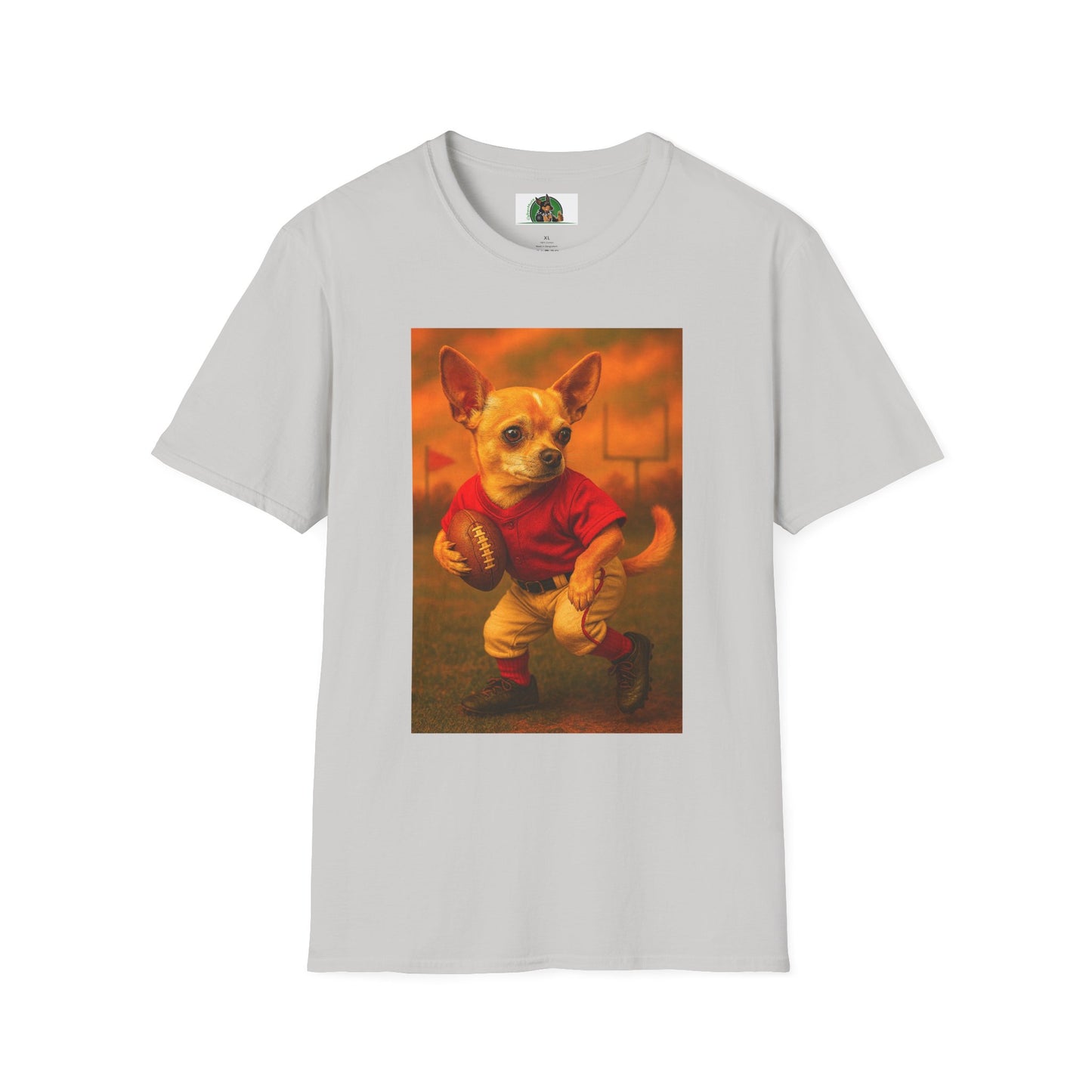 Chihuahua Football T-Shirt Sports T-Shirt Printify Ice Grey S