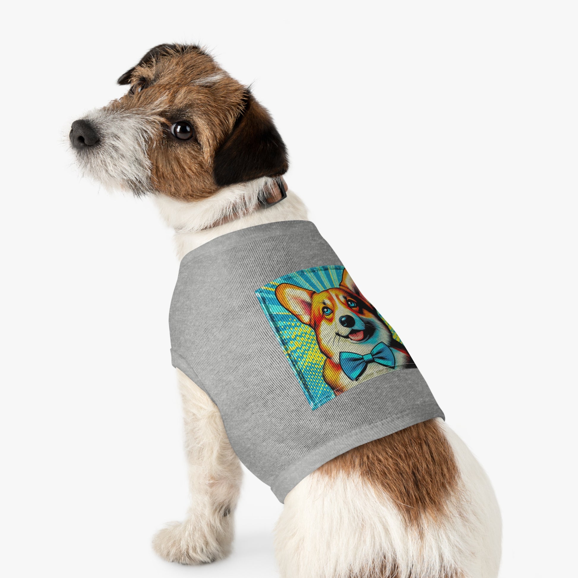 Pembroke Welsh Corgi blue bow tie shirt 👔 Pets Printify