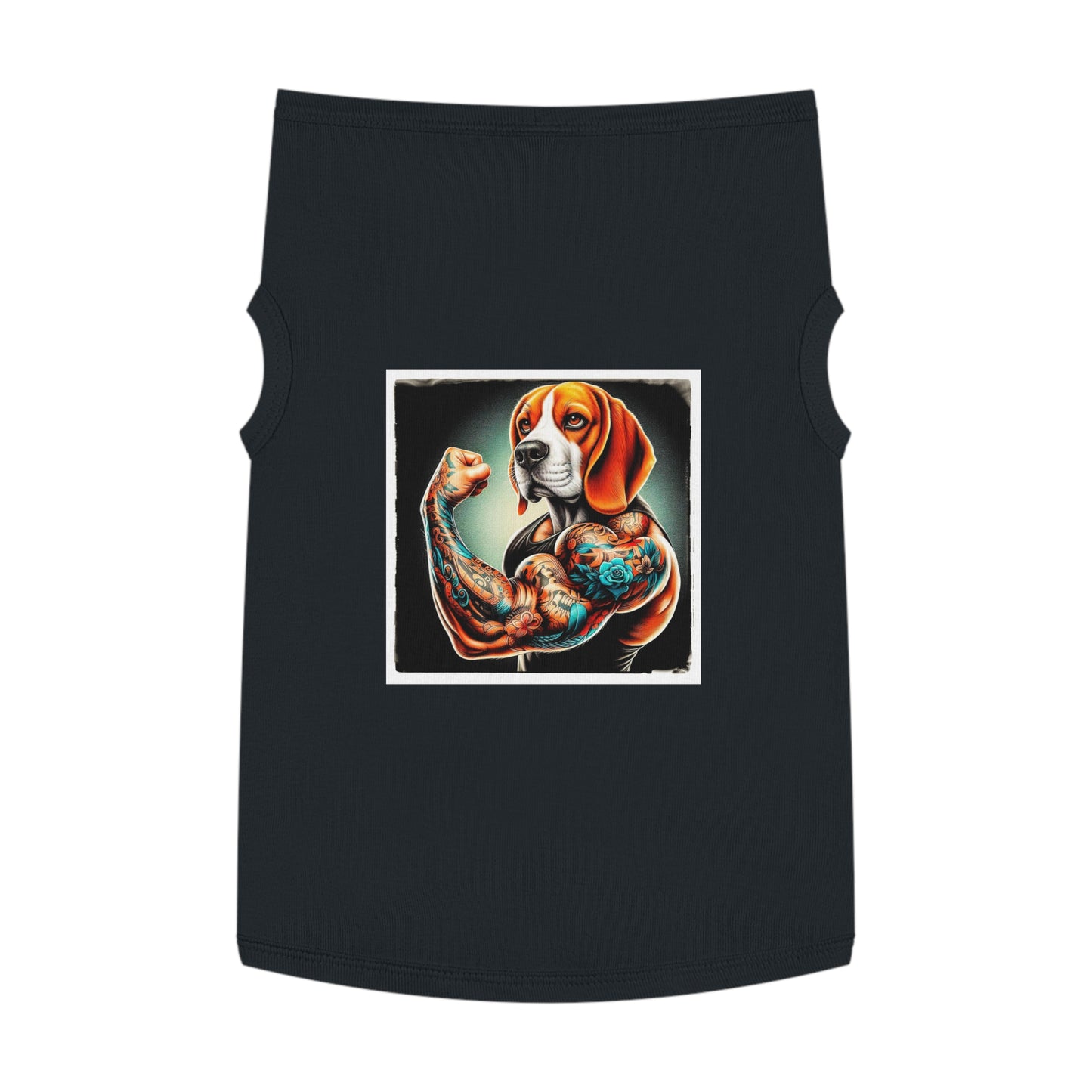 Pet Tank Top Beagle Flexing Pets Printify   