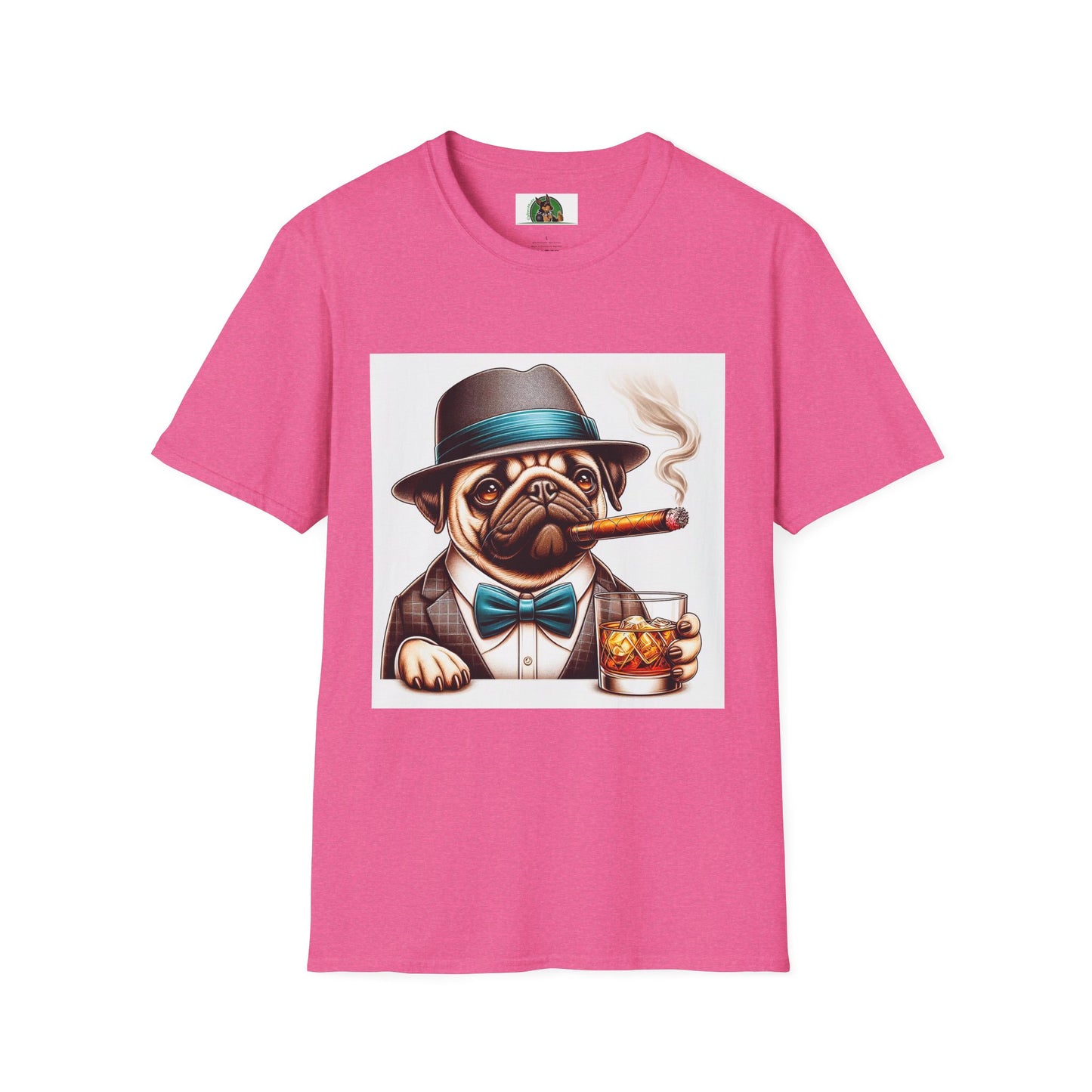 Pugs T-Shirt Printify S Heather Heliconia 