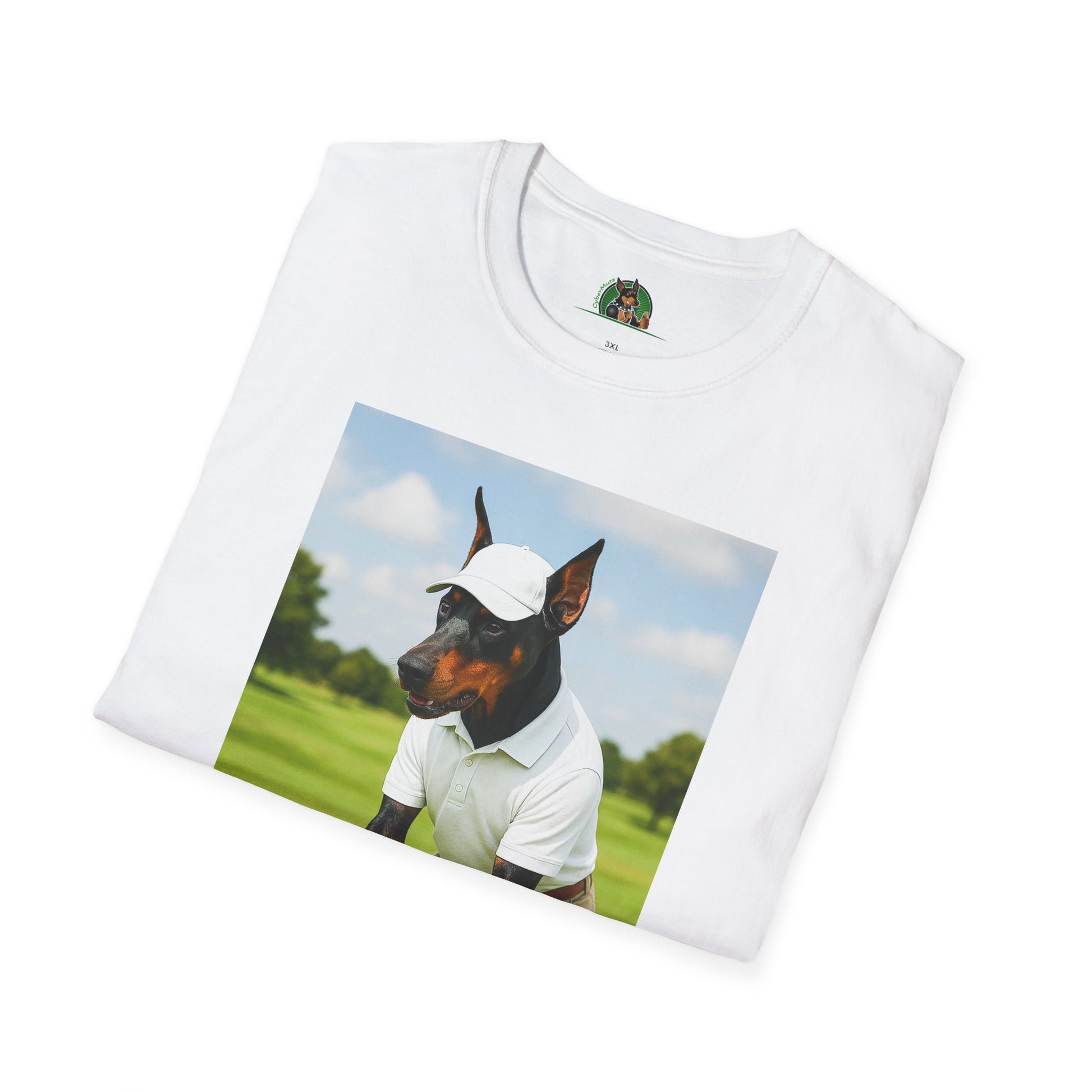 Golf Doberman Sports T-Shirt T-Shirt Printify