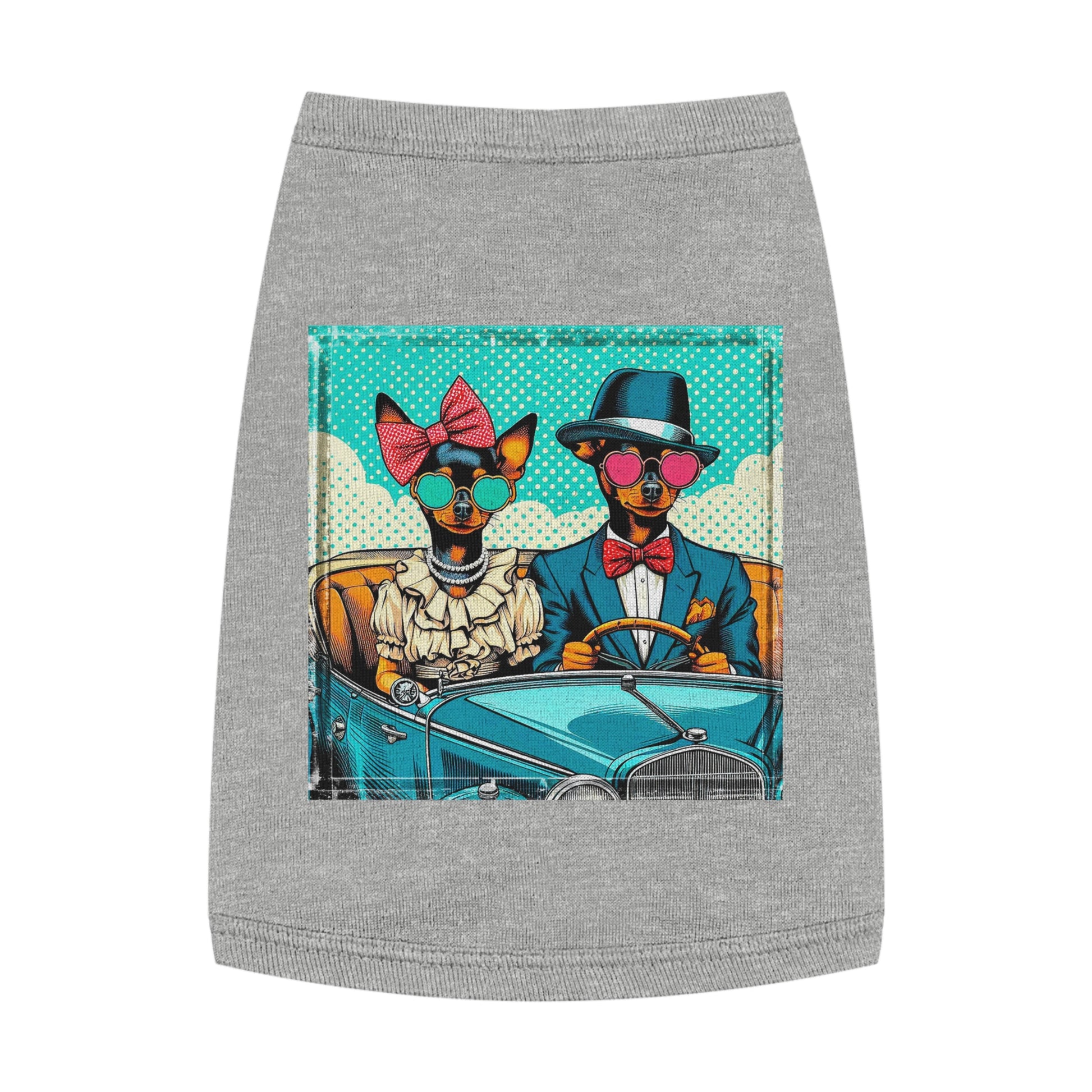 Min Pin Tank Tops wacky couple Pets Printify M Heather