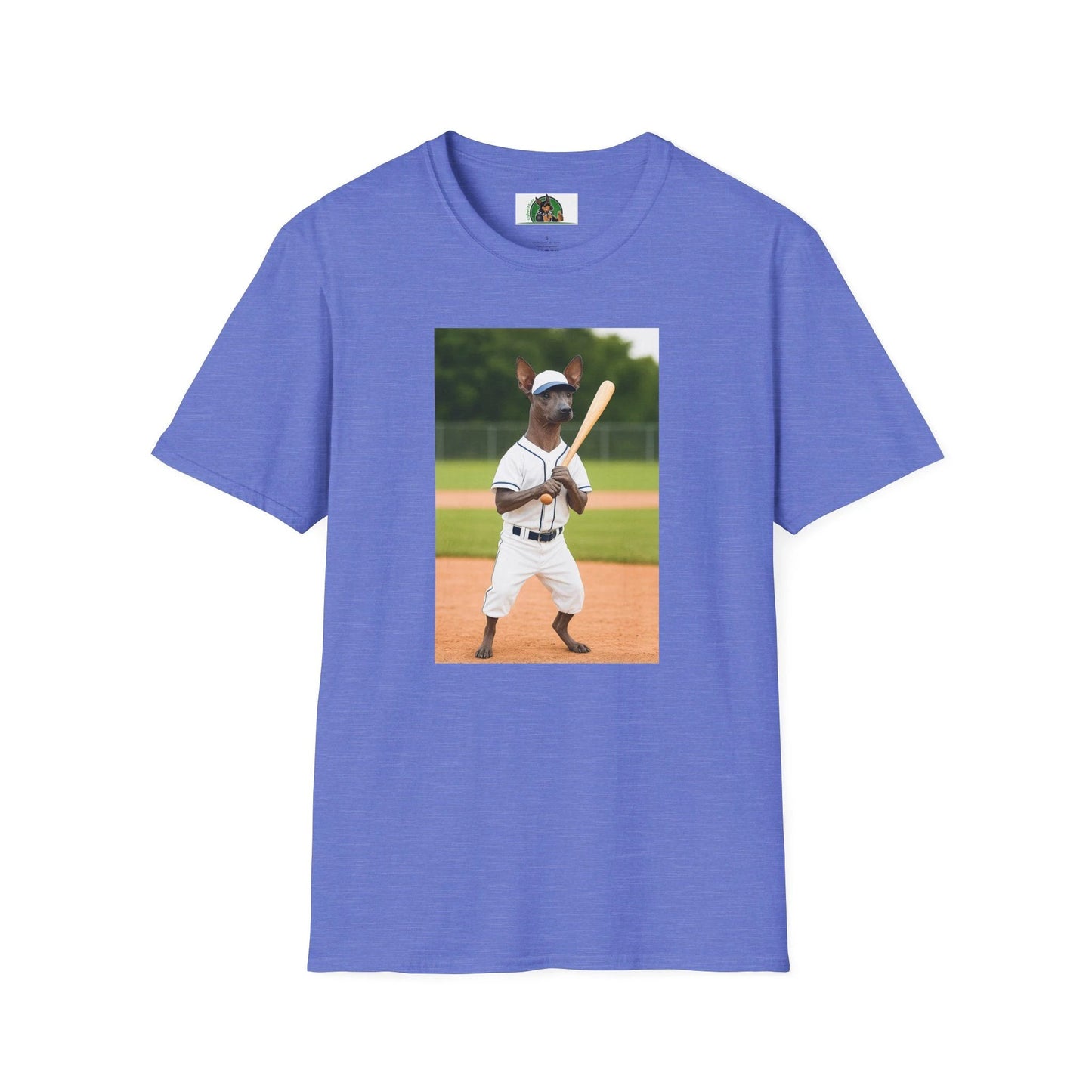 Mexican Hairless Dog Baseball Tee — Dog Lover Sports T-Shirt T-Shirt Printify Heather Royal S