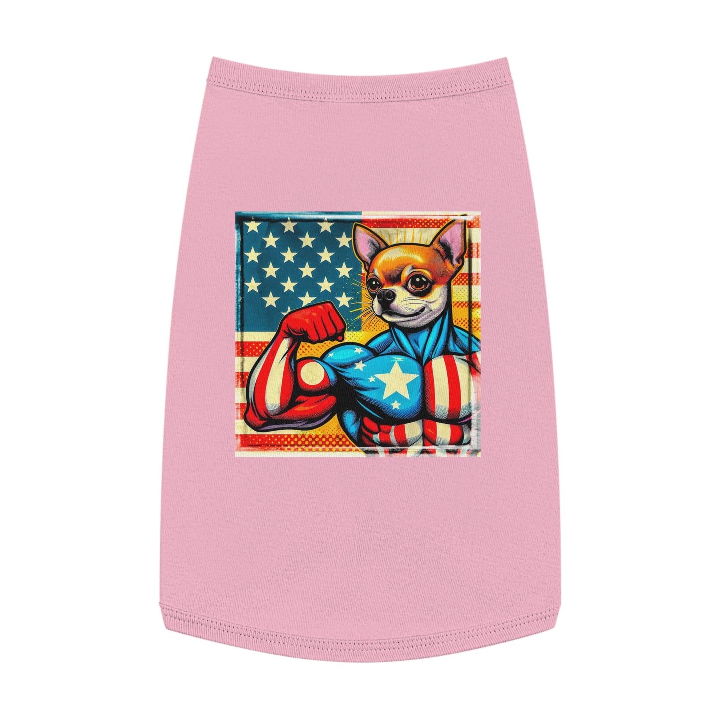 Pet Tank Top Chihuahua American hero t shirt Pets Printify L Pink