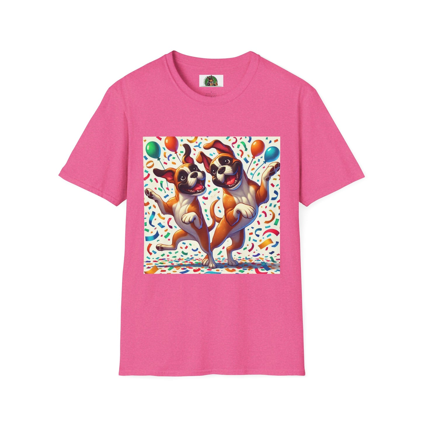 Boxer Dancing Dog T-Shirt - Fun and Playful Unisex Tee T-Shirt Printify S Heather Heliconia