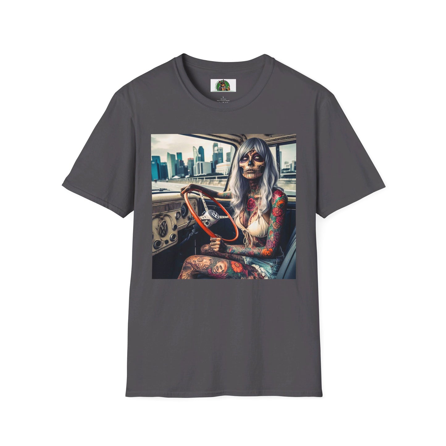 Zombie Girl T-Shirt Printify S Charcoal 