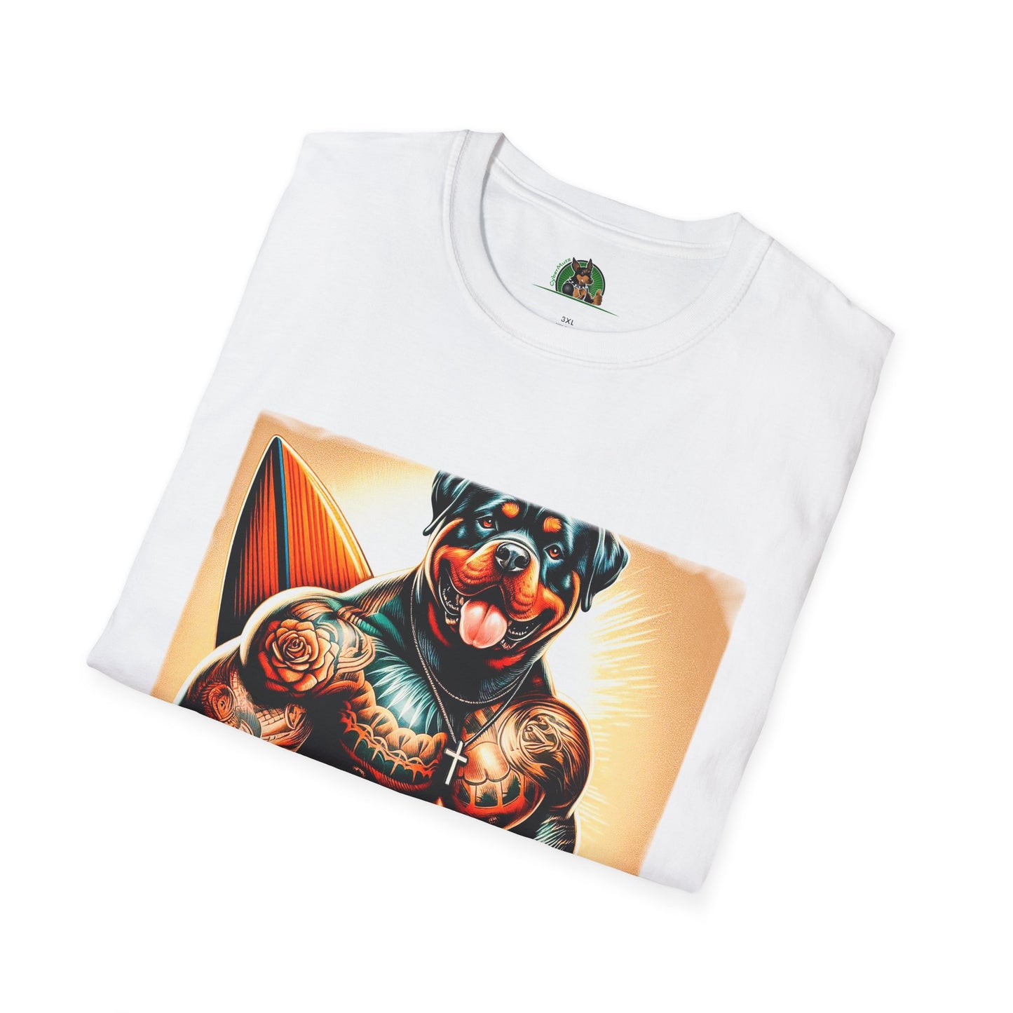 Rottweiler muscles surfer T-Shirt Printify
