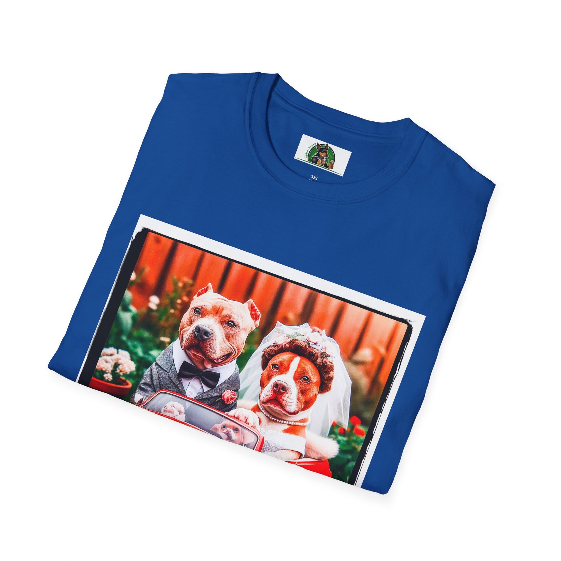 Wacky Pit Bull just married shirt T-Shirt Printify