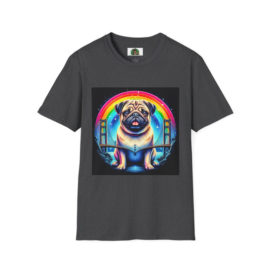 Pug Rainbow T-Shirt T-Shirt Printify XS Dark Heather