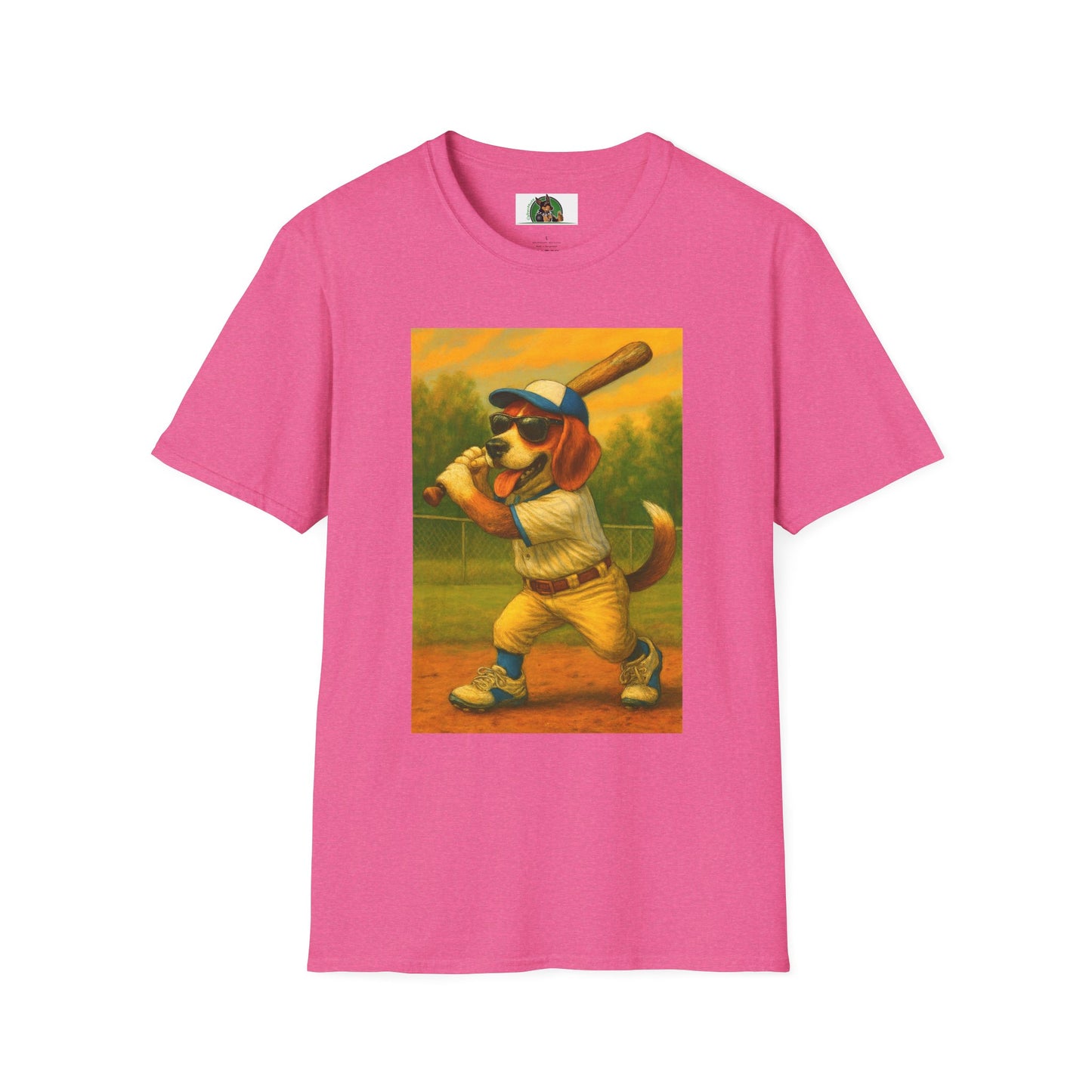 Sports Beagle Baseball T-Shirt T-Shirt Printify S Heather Heliconia