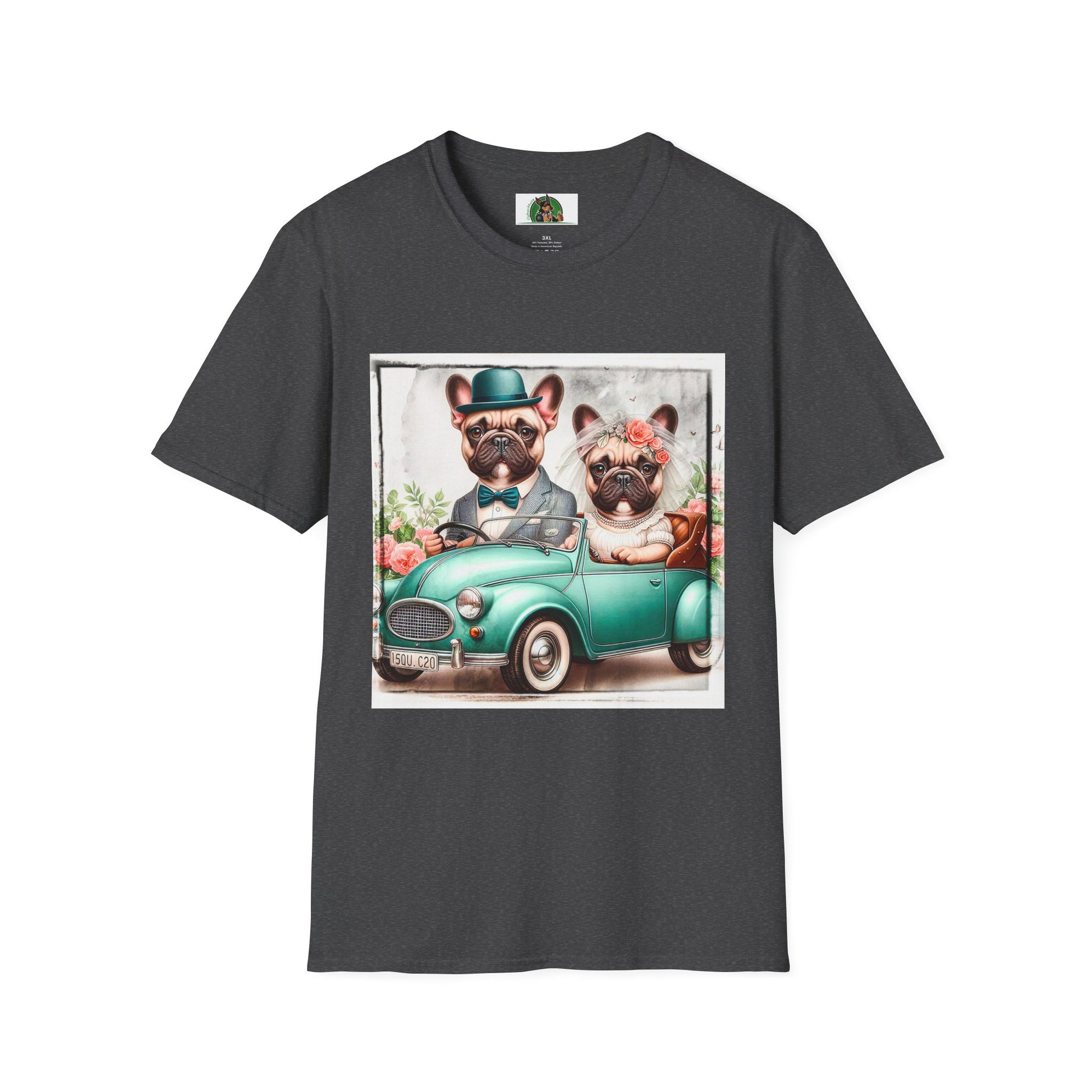 Wacky French Bulldog T-Shirt Printify XS Dark Heather