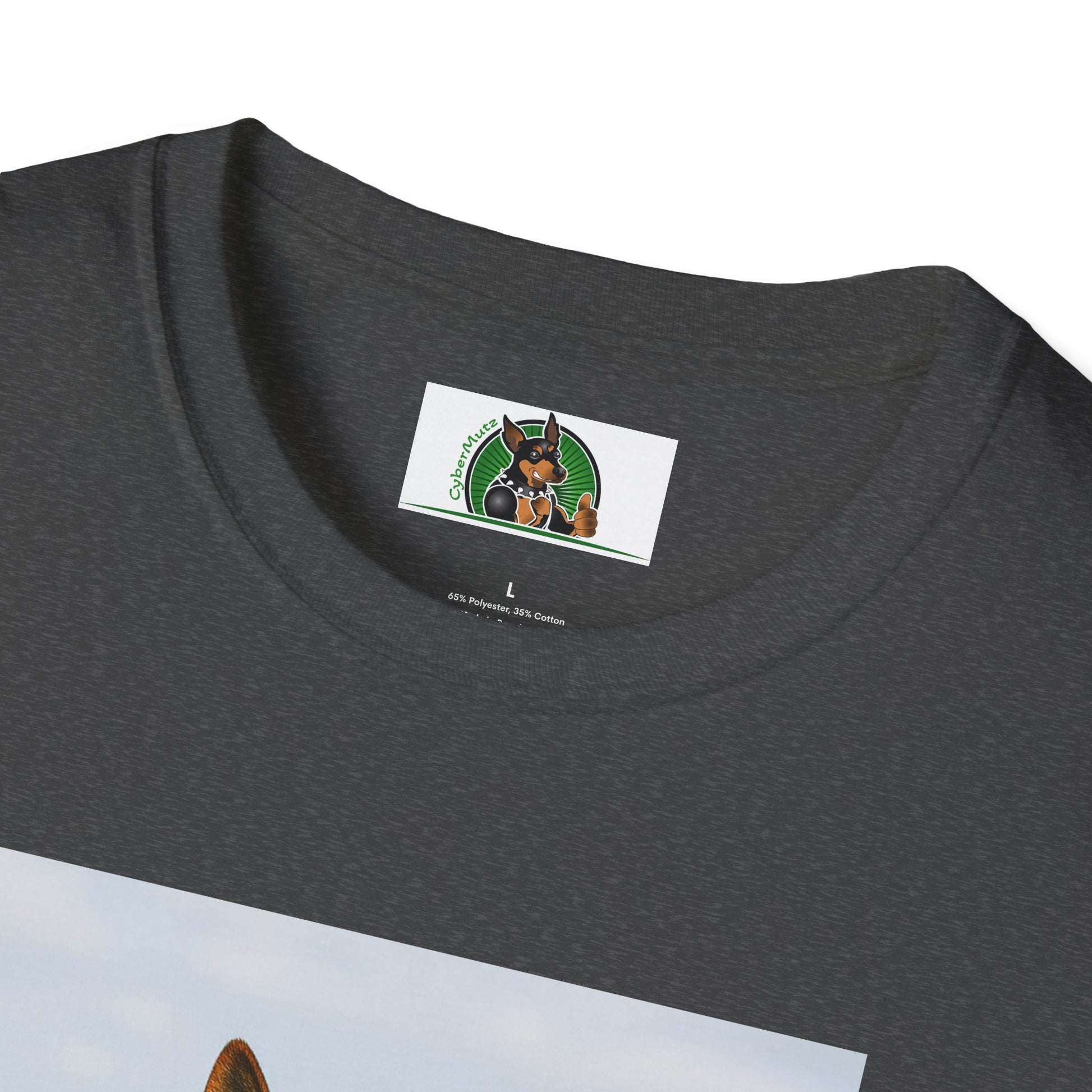 Sports German Shepherd Playing Football Unisex T-Shirt T-Shirt Printify