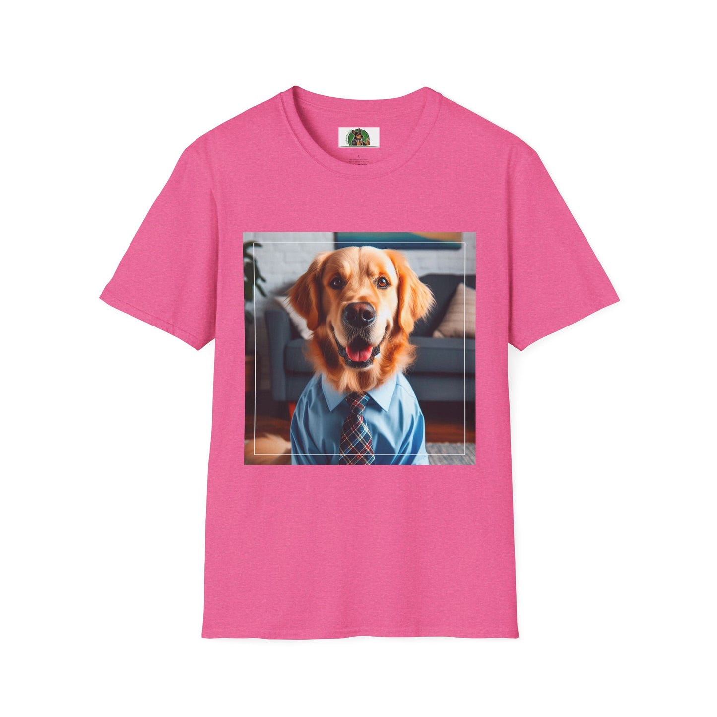 Golden Retriever T-Shirt Printify S Heather Heliconia